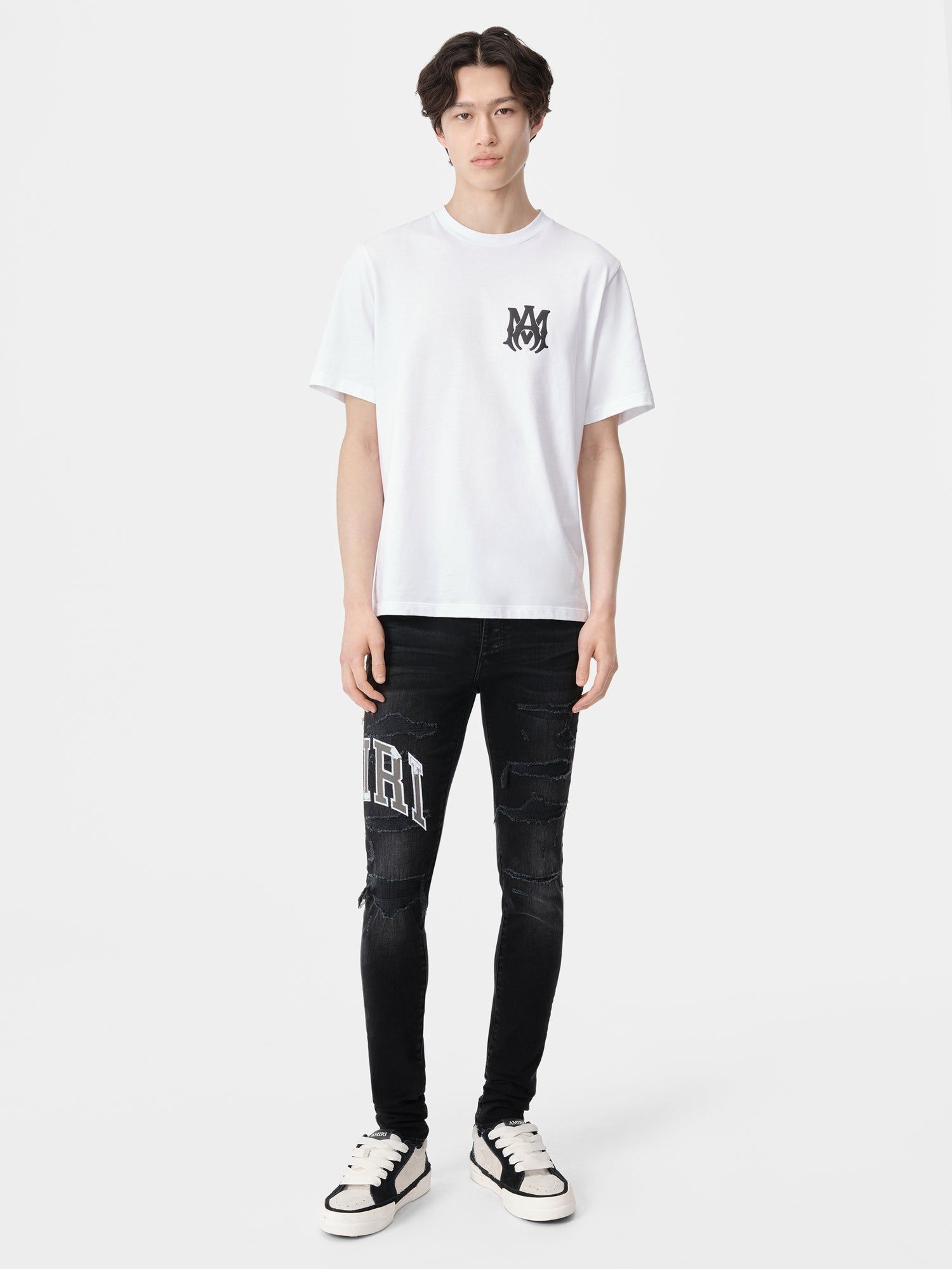 Denim Amiri Varsity Logo Repair Jean Hombre Negros | IUVRNW-876