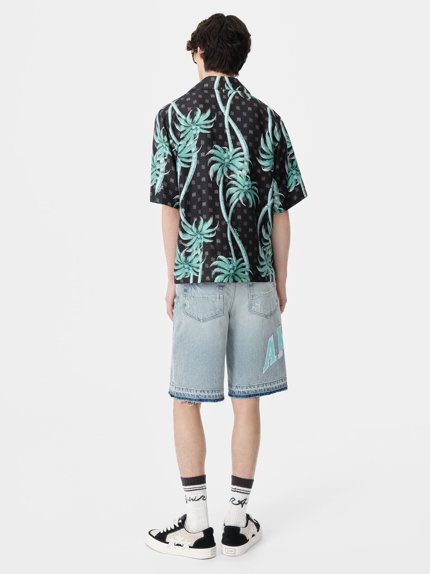 Denim Amiri Varsity Logo Repair Short Hombre Azules | DKSTEJ-039