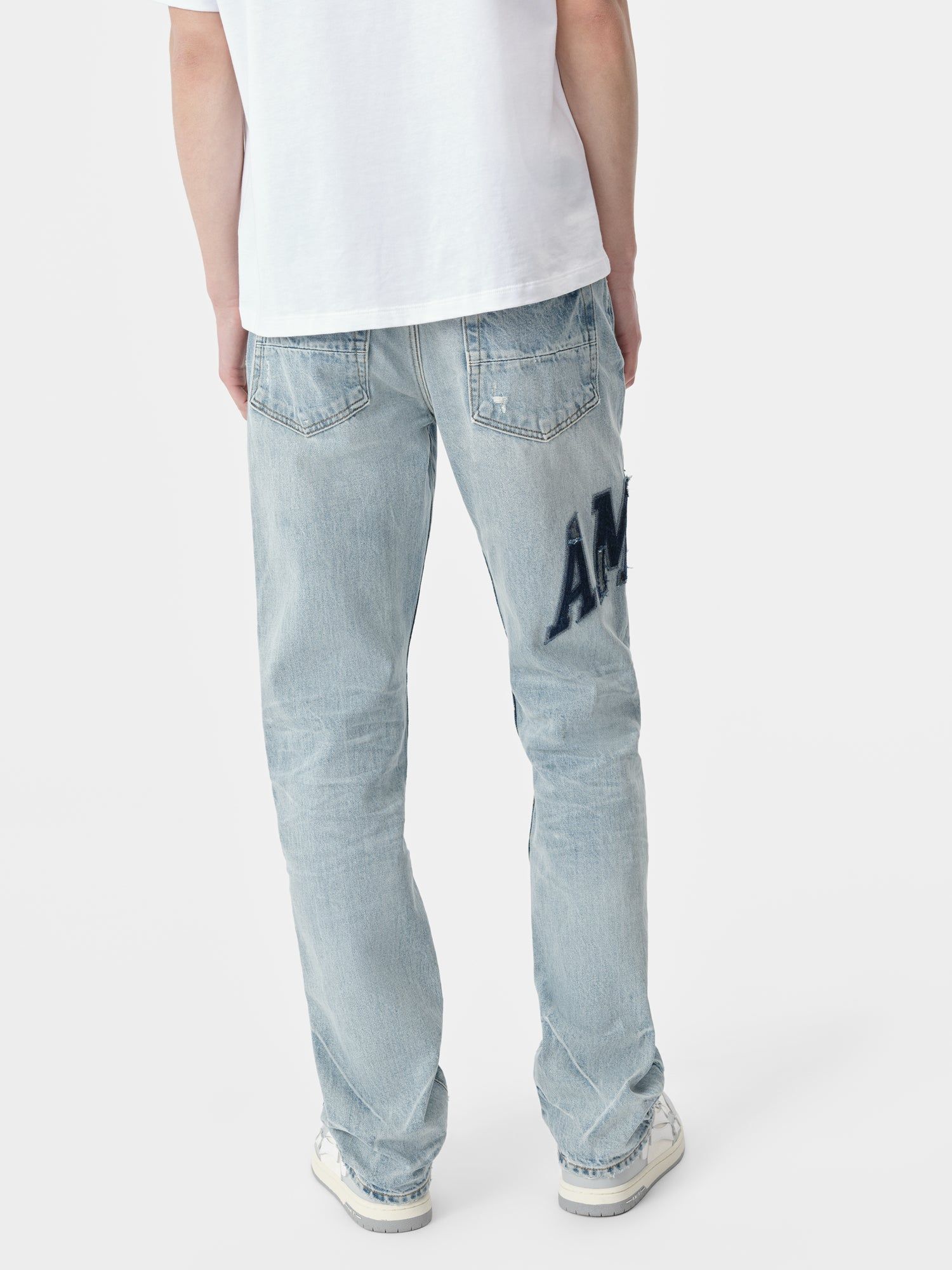 Denim Amiri Varsity Logo Repair Straight Hombre Azules | MJHSYA-512