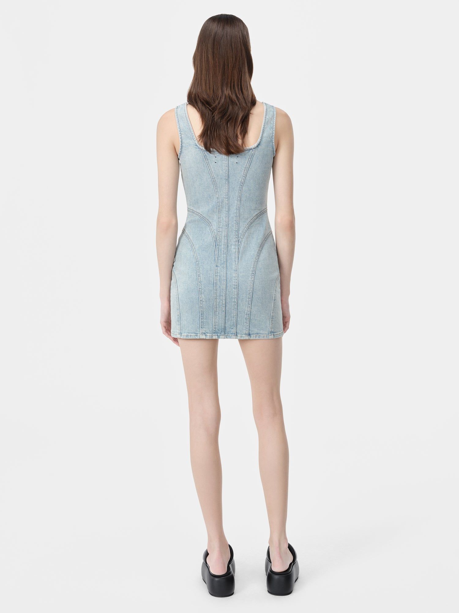 Denim Amiri Zip Corset Dress Mujer Azules Claro | TKINOR-748