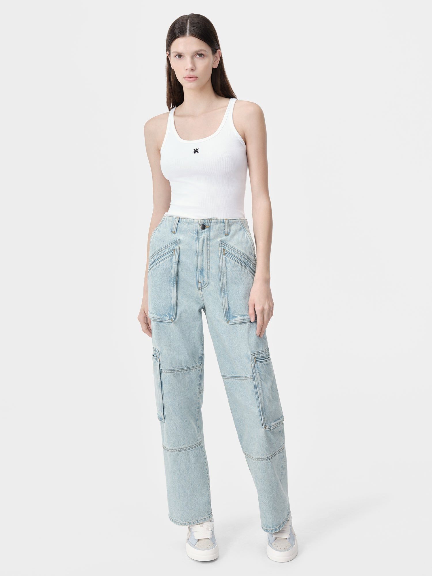 Pantalon Amiri Cargo Loose Mujer Azules Claro | NTERUL-742