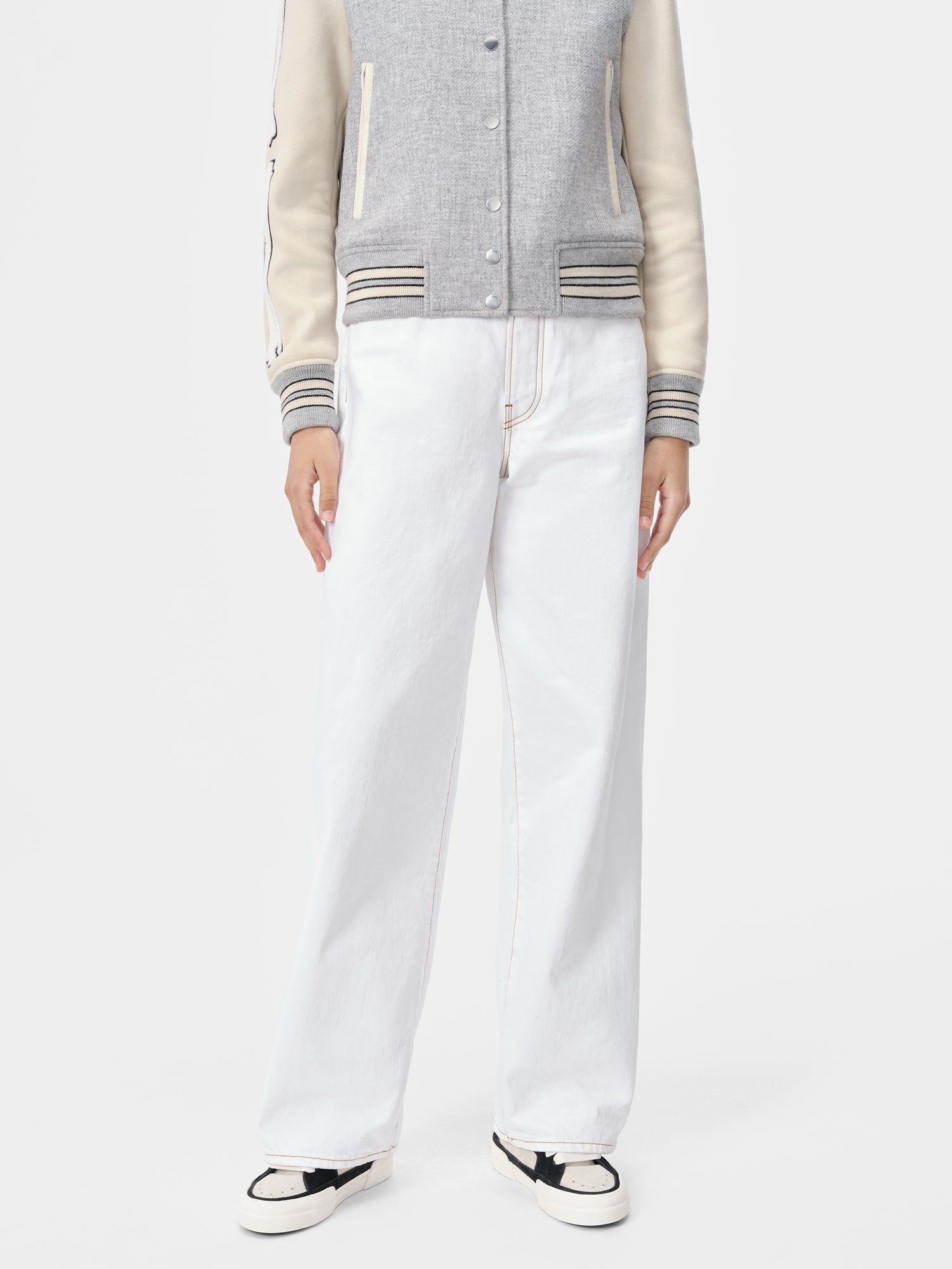 Pantalon Amiri Wide Straight Jean Mujer Blancos | LBUPNQ-172