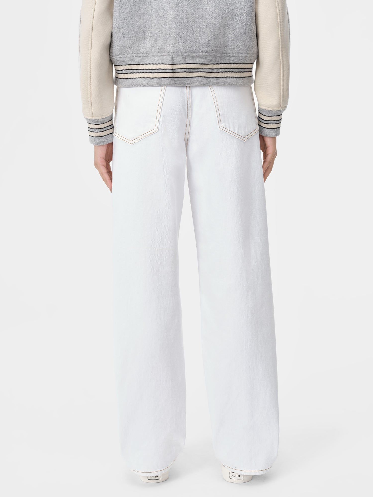 Pantalon Amiri Wide Straight Jean Mujer Blancos | LBUPNQ-172