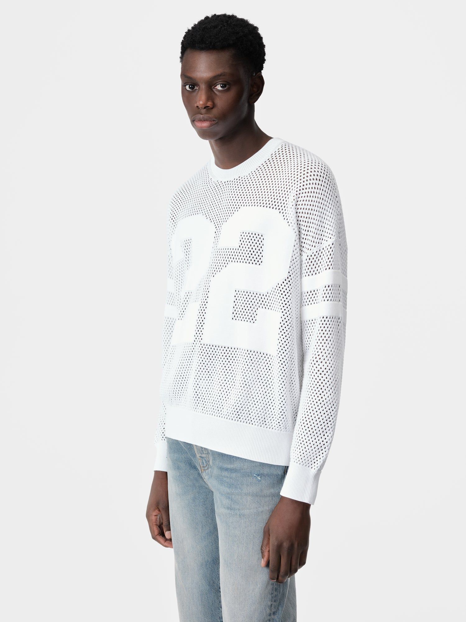 Prendas De Punto Amiri 22 Crew Hombre Blancos | EWLOYV-247