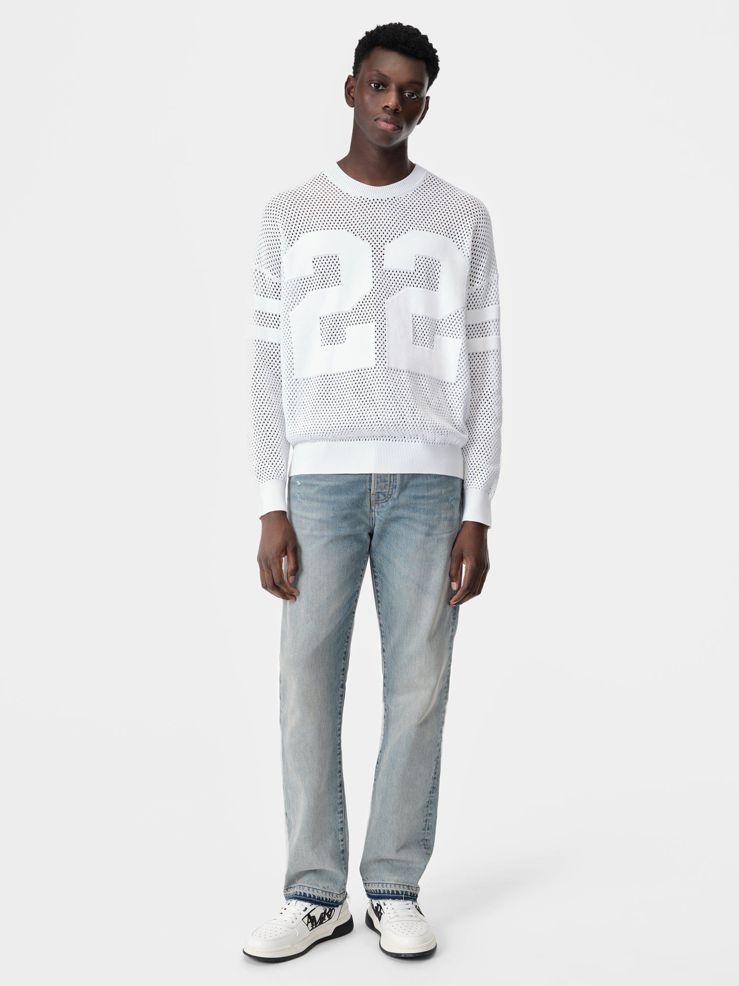 Prendas De Punto Amiri 22 Crew Hombre Blancos | EWLOYV-247