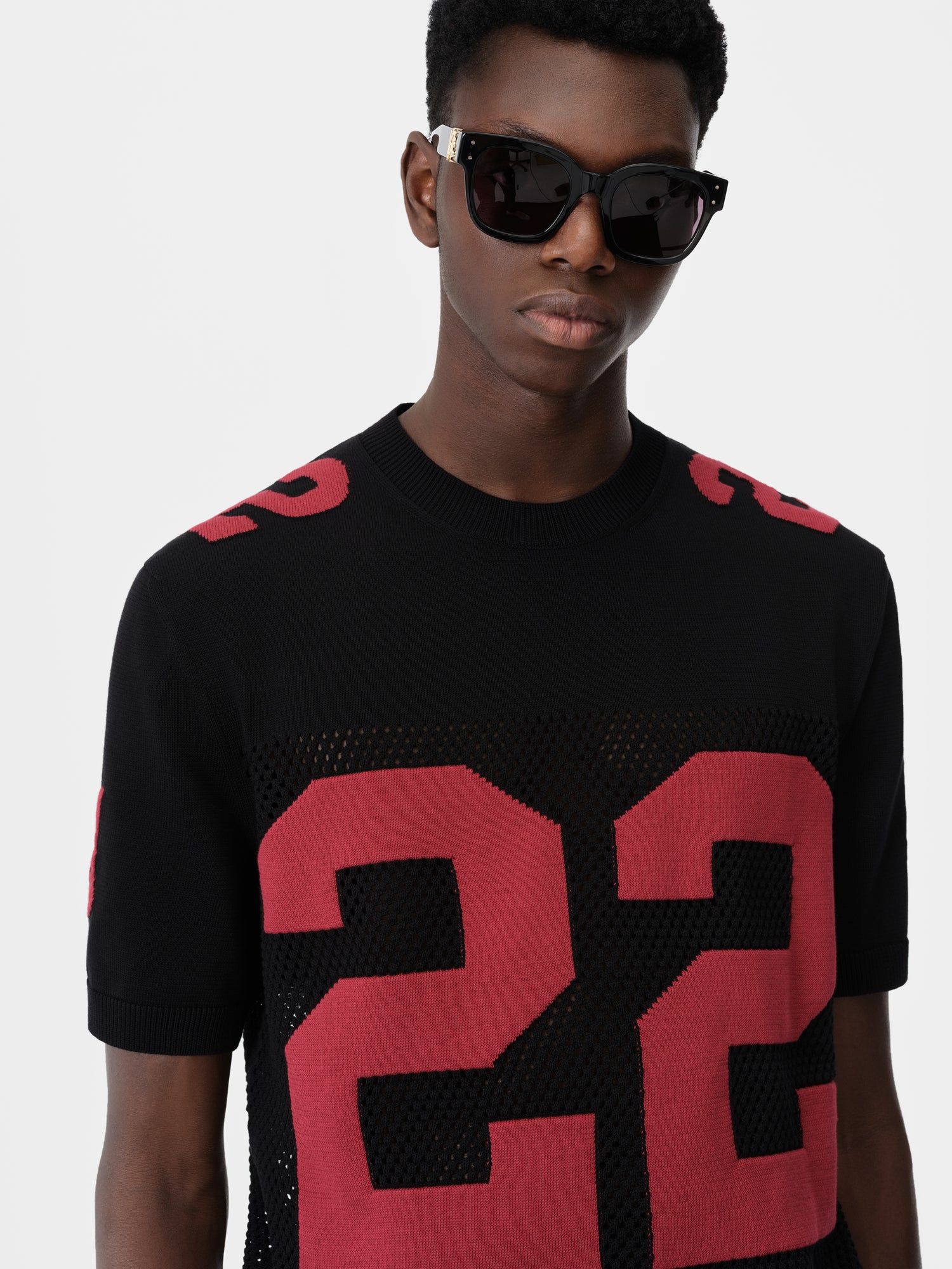 Prendas De Punto Amiri 22 Tee Hombre Negros Rojos | EZAJKS-327