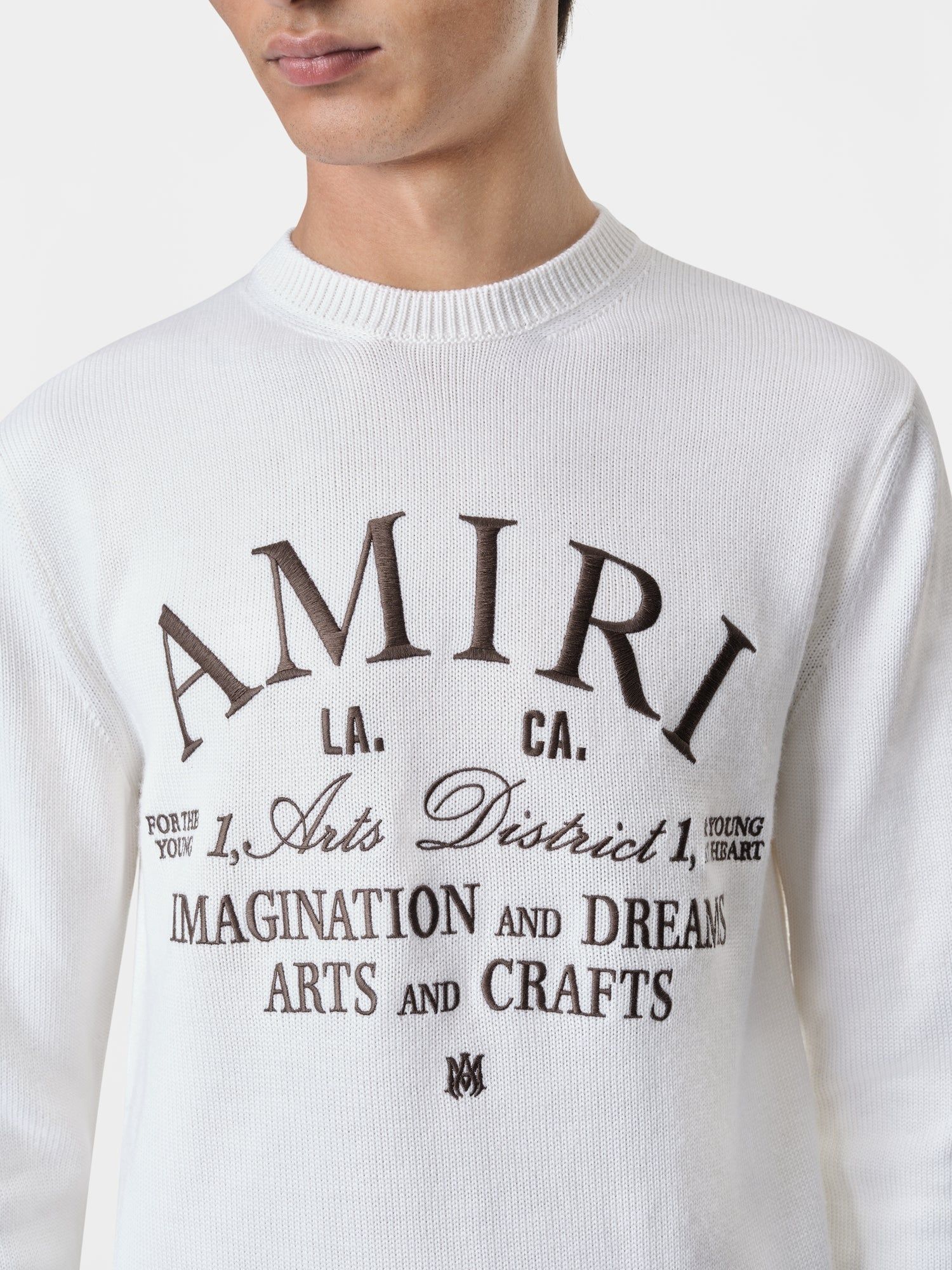 Prendas De Punto Amiri Arts District Crewneck Hombre Alabaster | UDVICS-967