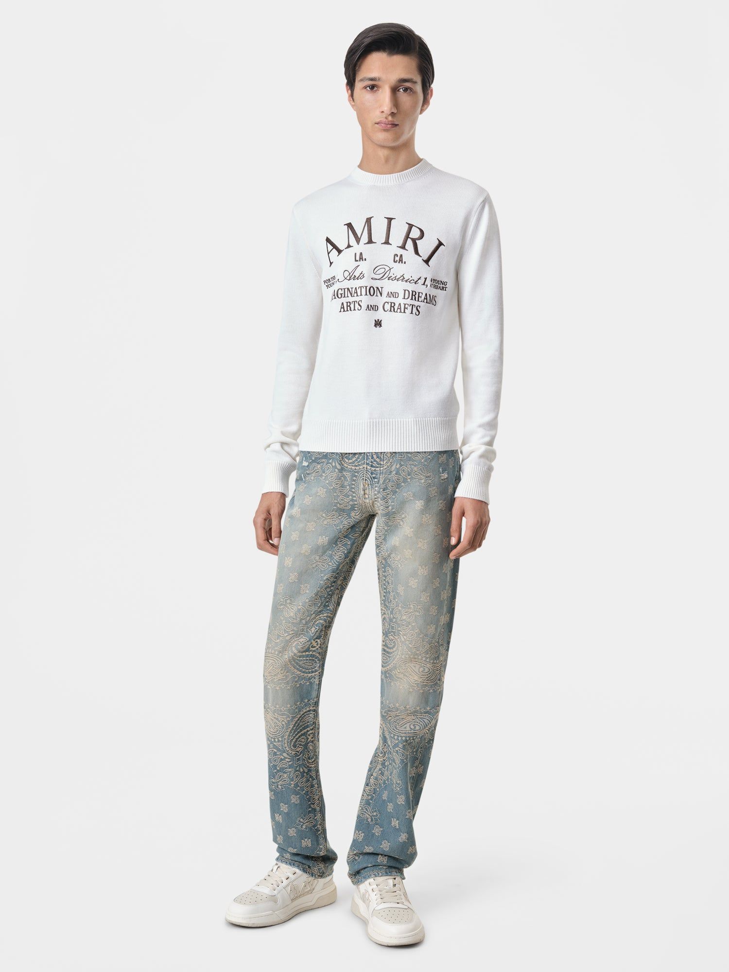 Prendas De Punto Amiri Arts District Crewneck Hombre Alabaster | UDVICS-967