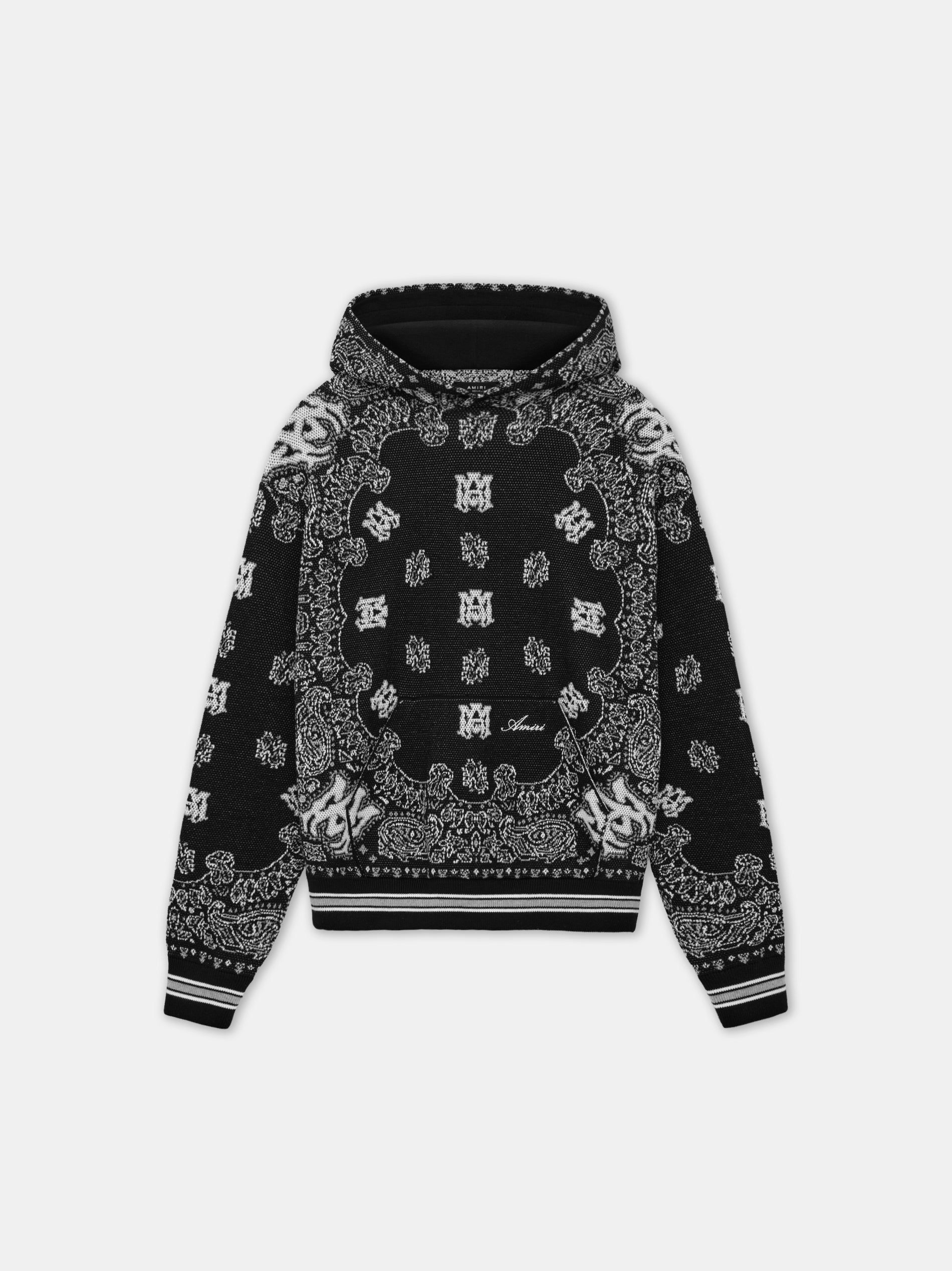 Prendas De Punto Amiri Bandana Hoodie Hombre Negros | VHMCYE-067
