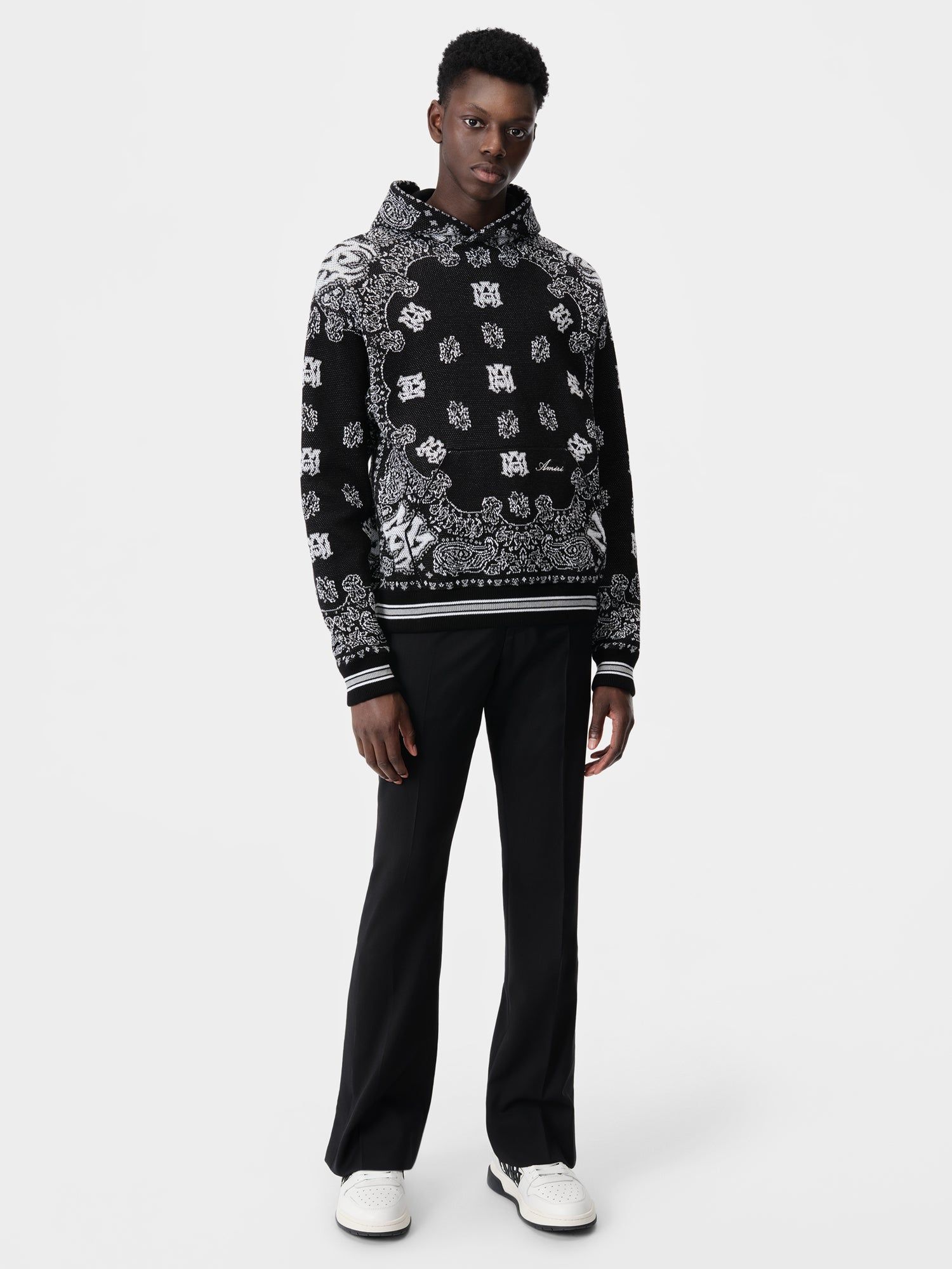 Prendas De Punto Amiri Bandana Hoodie Hombre Negros | VHMCYE-067