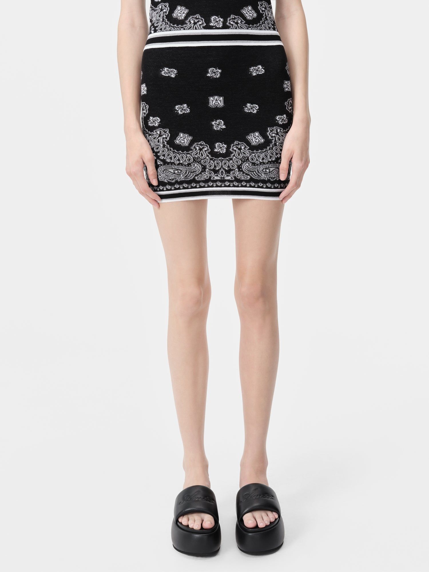 Prendas De Punto Amiri Bandana Mini Skirt Mujer Negros | VYFBRN-109