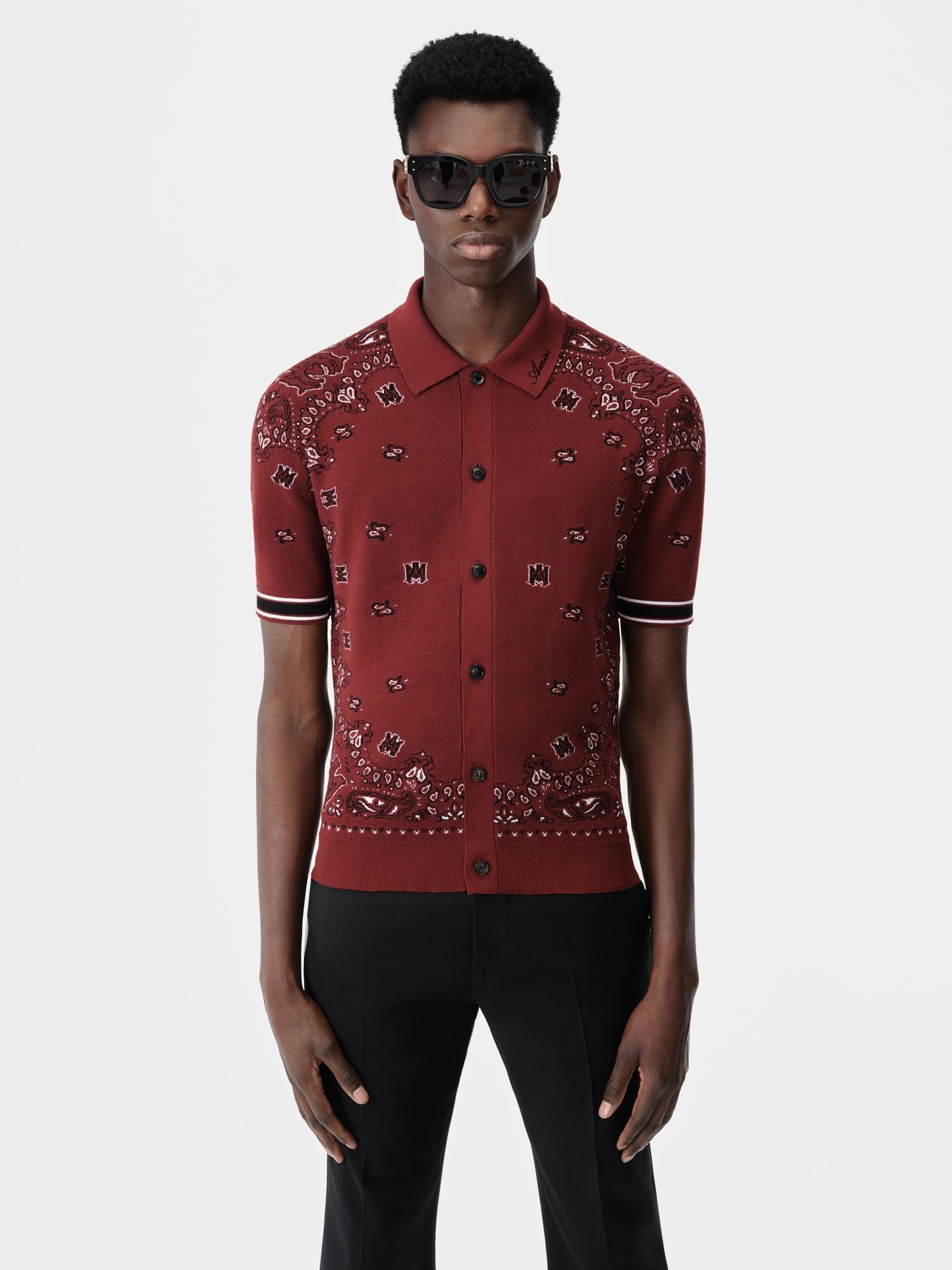 Prendas De Punto Amiri Bandana Polo Hombre Rojos | LRTFYO-568
