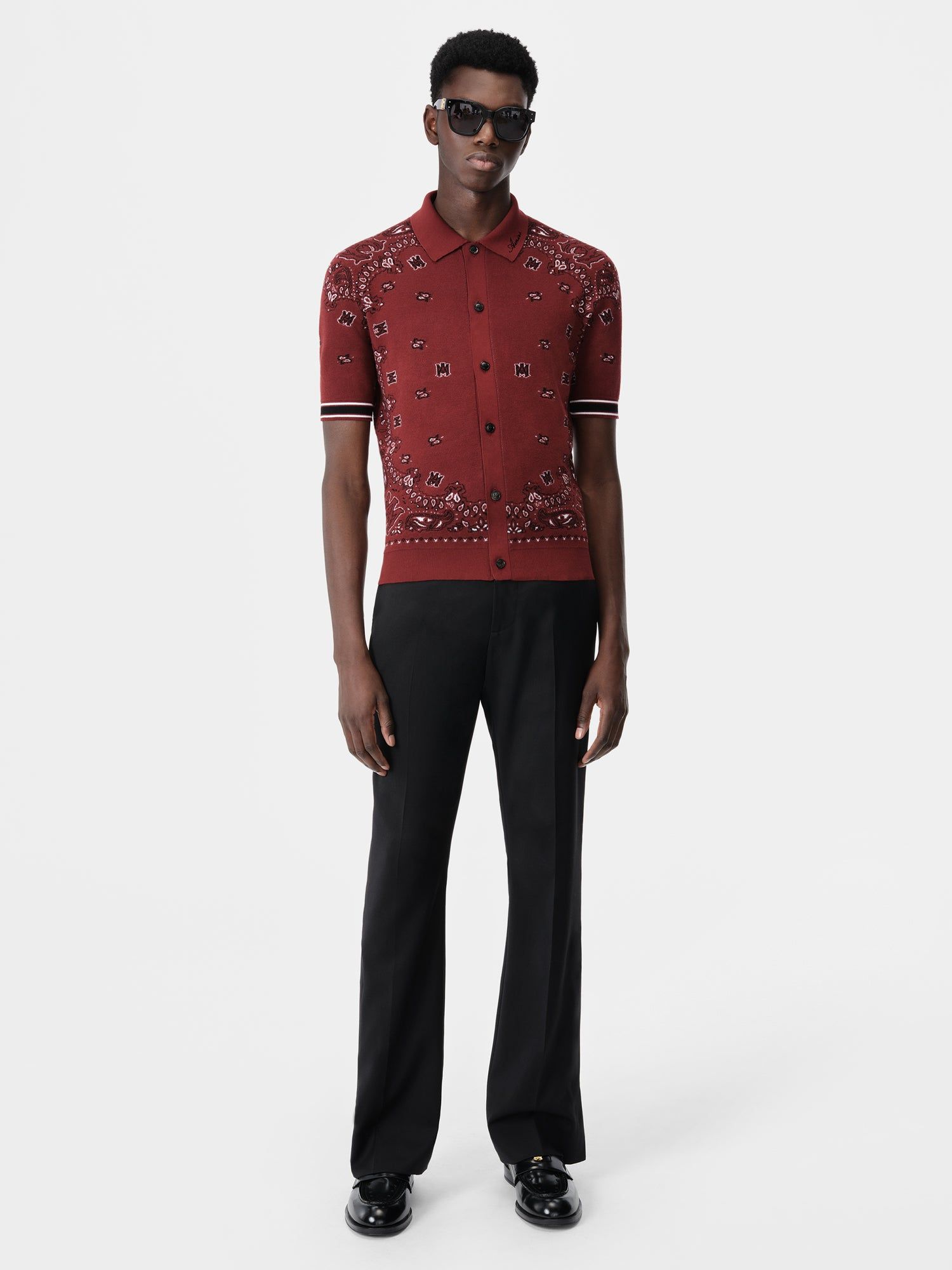 Prendas De Punto Amiri Bandana Polo Hombre Rojos | LRTFYO-568