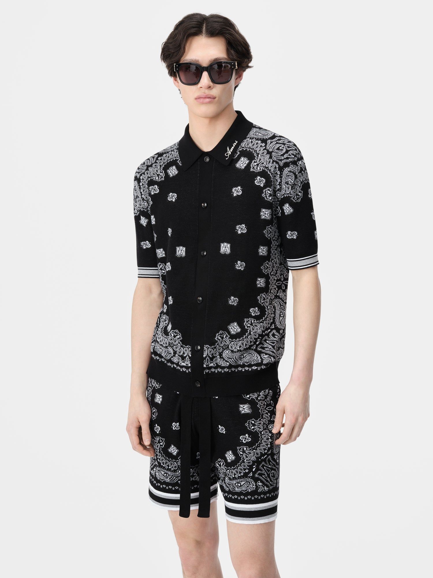 Prendas De Punto Amiri Bandana Polo Hombre Negros | CIFAMX-860