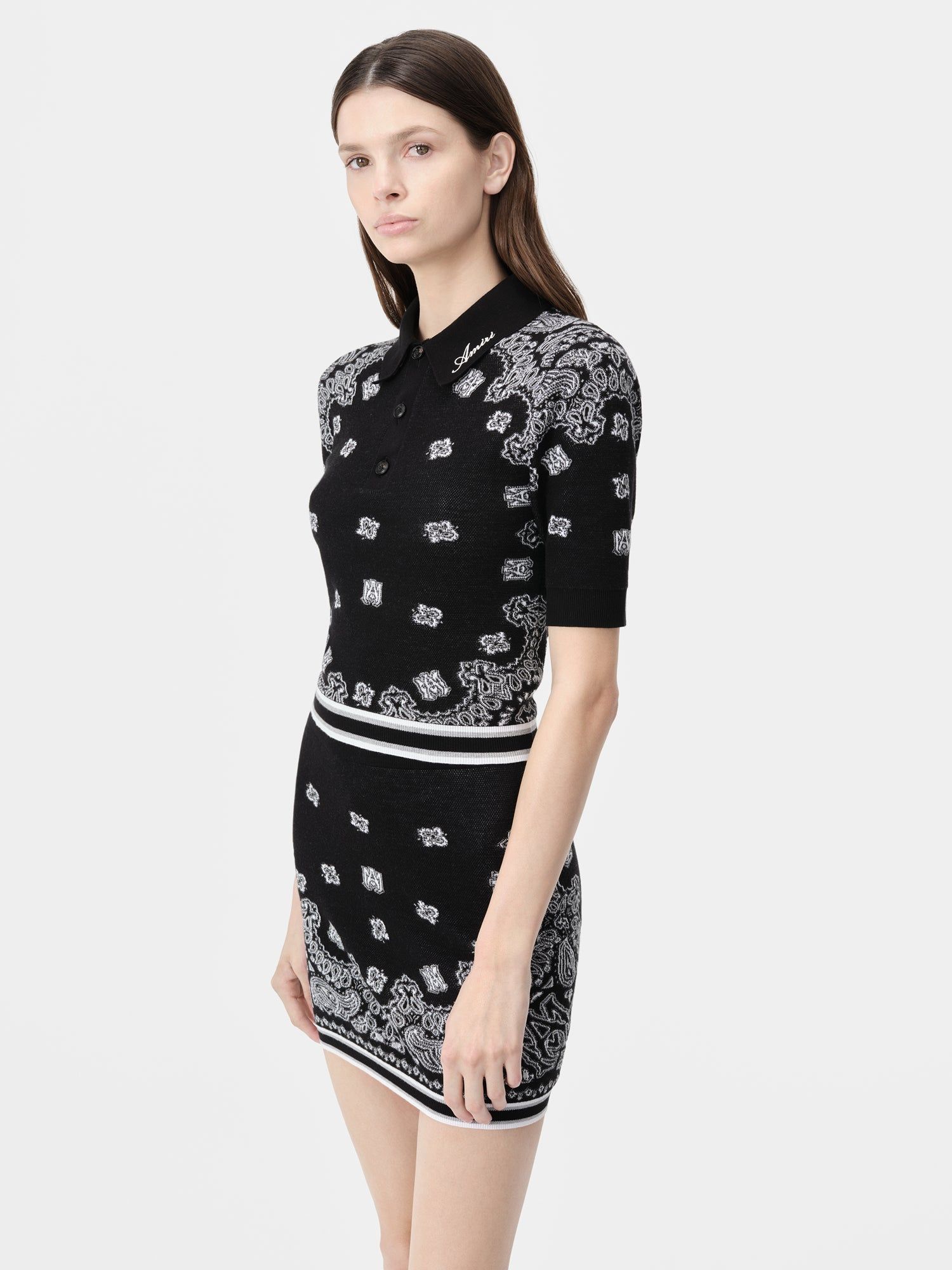 Prendas De Punto Amiri Bandana Polo Mujer Negros | NTMYXI-432