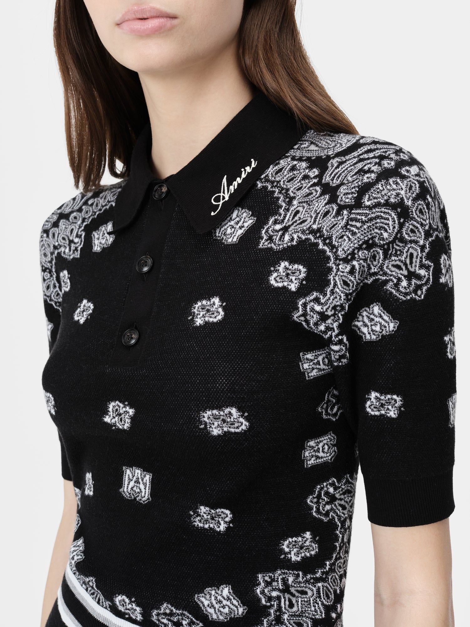 Prendas De Punto Amiri Bandana Polo Mujer Negros | NTMYXI-432