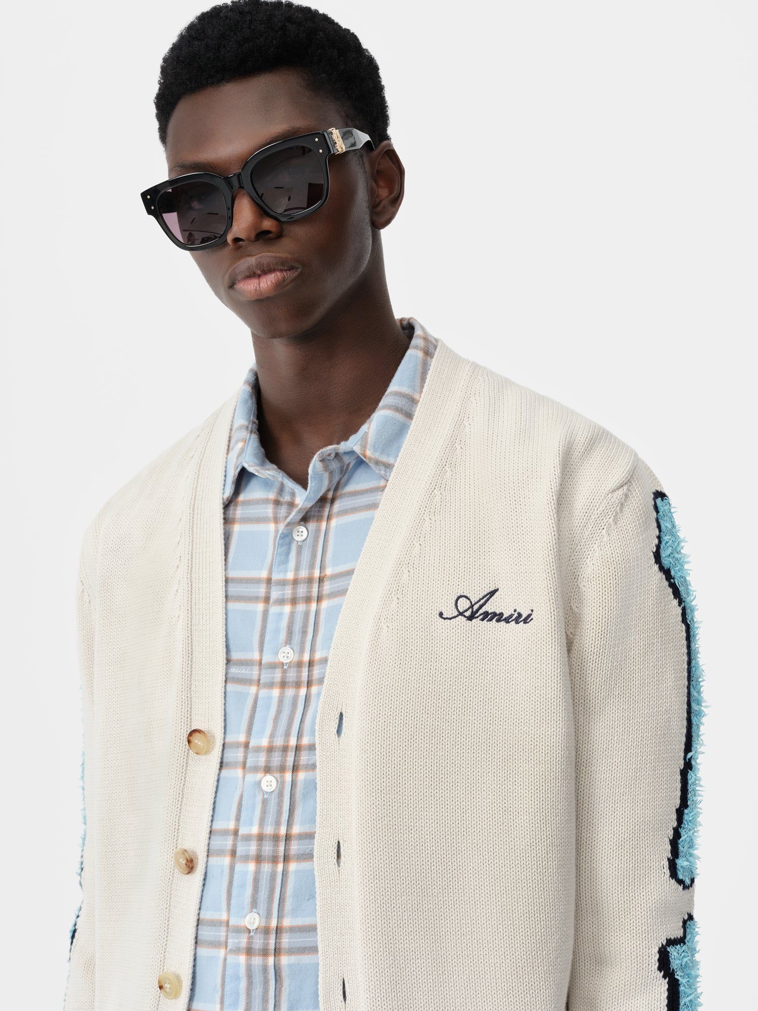 Prendas De Punto Amiri Bones Cardigan Hombre Birch | AYFDPZ-754
