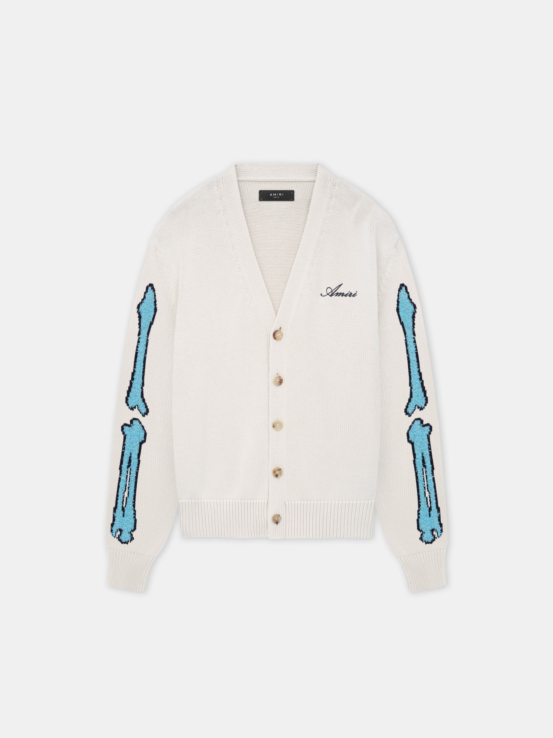 Prendas De Punto Amiri Bones Cardigan Hombre Birch | AYFDPZ-754