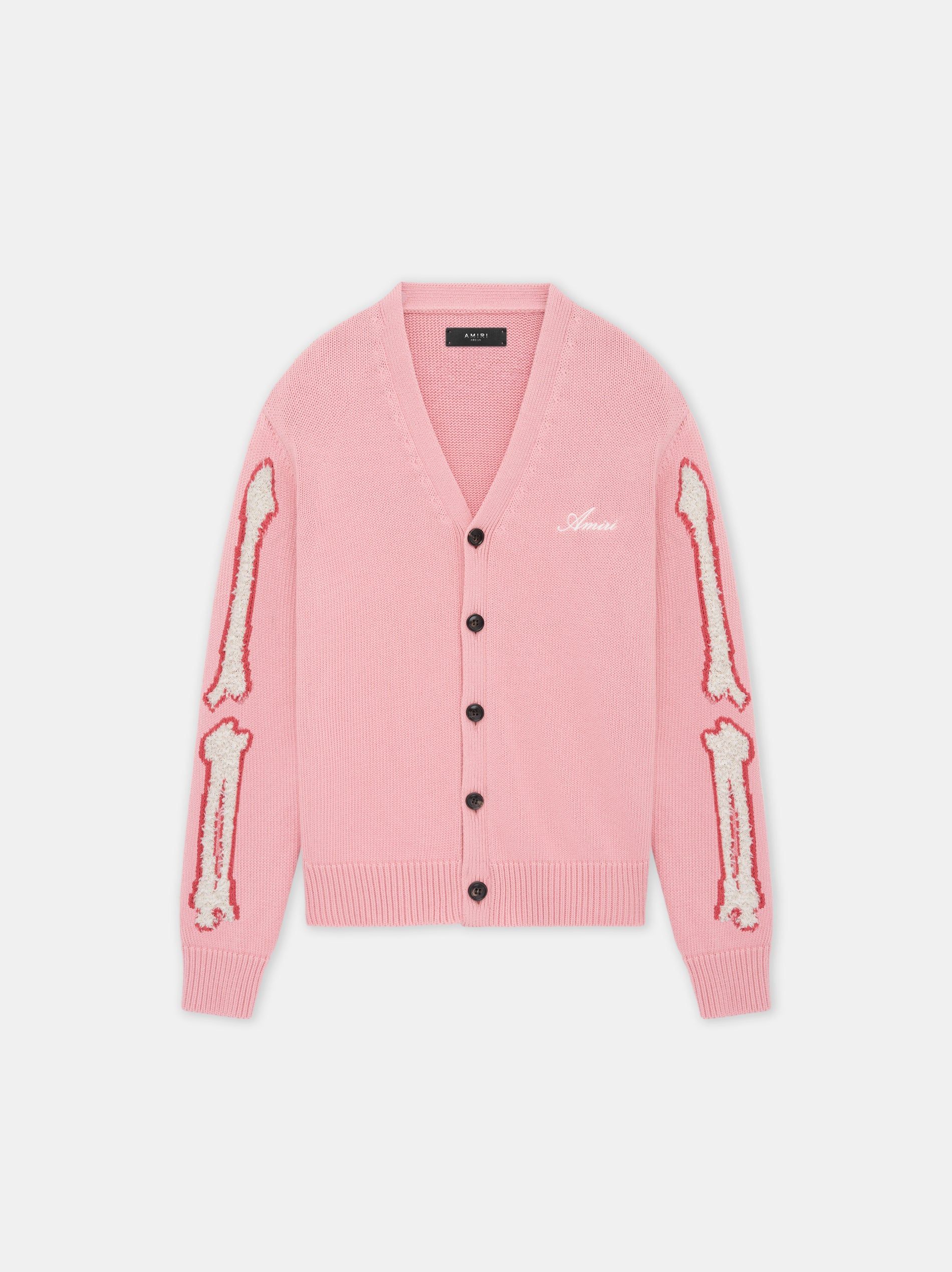 Prendas De Punto Amiri Bones Cardigan Mujer Rosas | NCBUEK-136