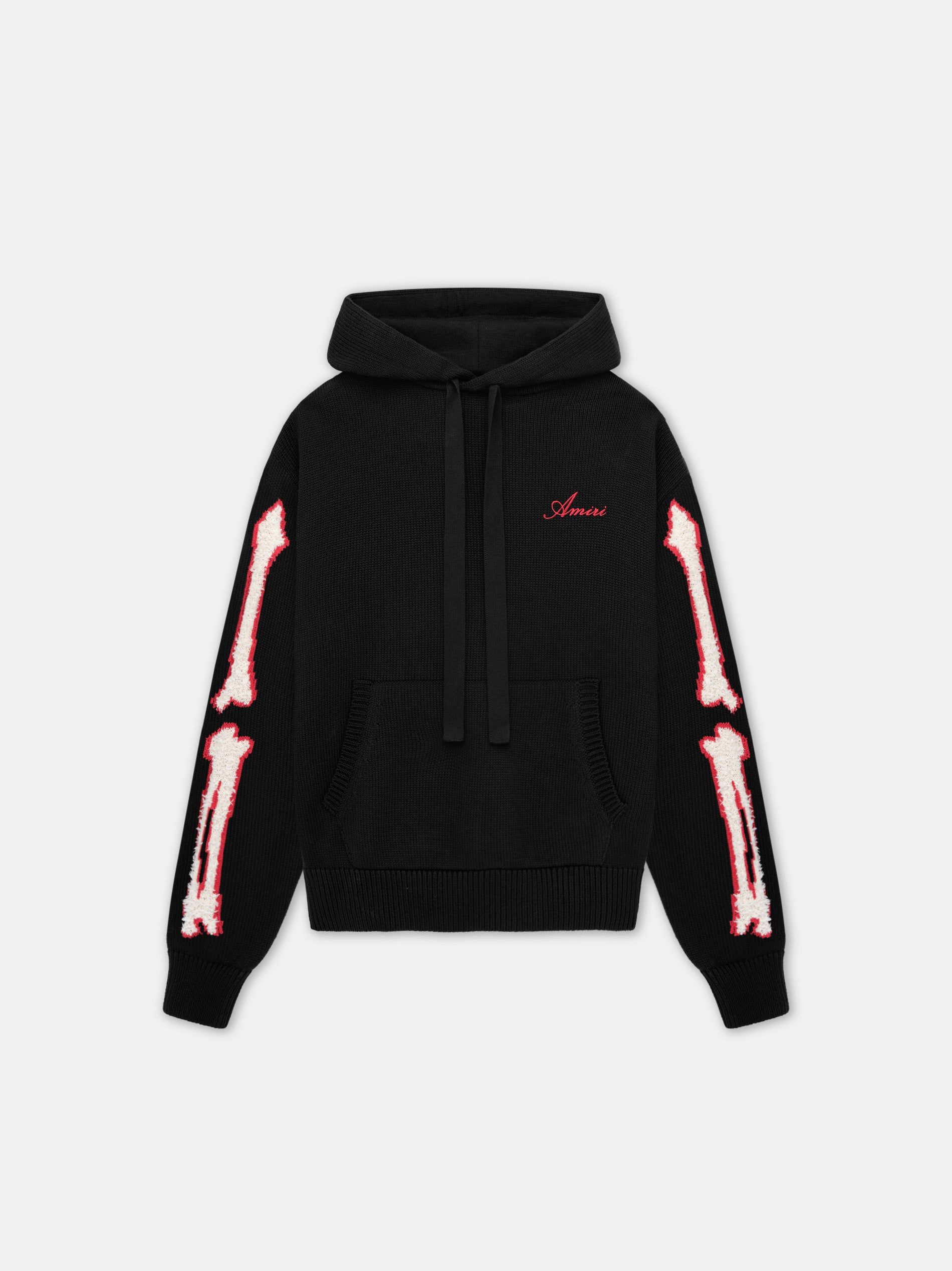 Prendas De Punto Amiri Bones Hoodie Hombre Negros | AJBKQI-190
