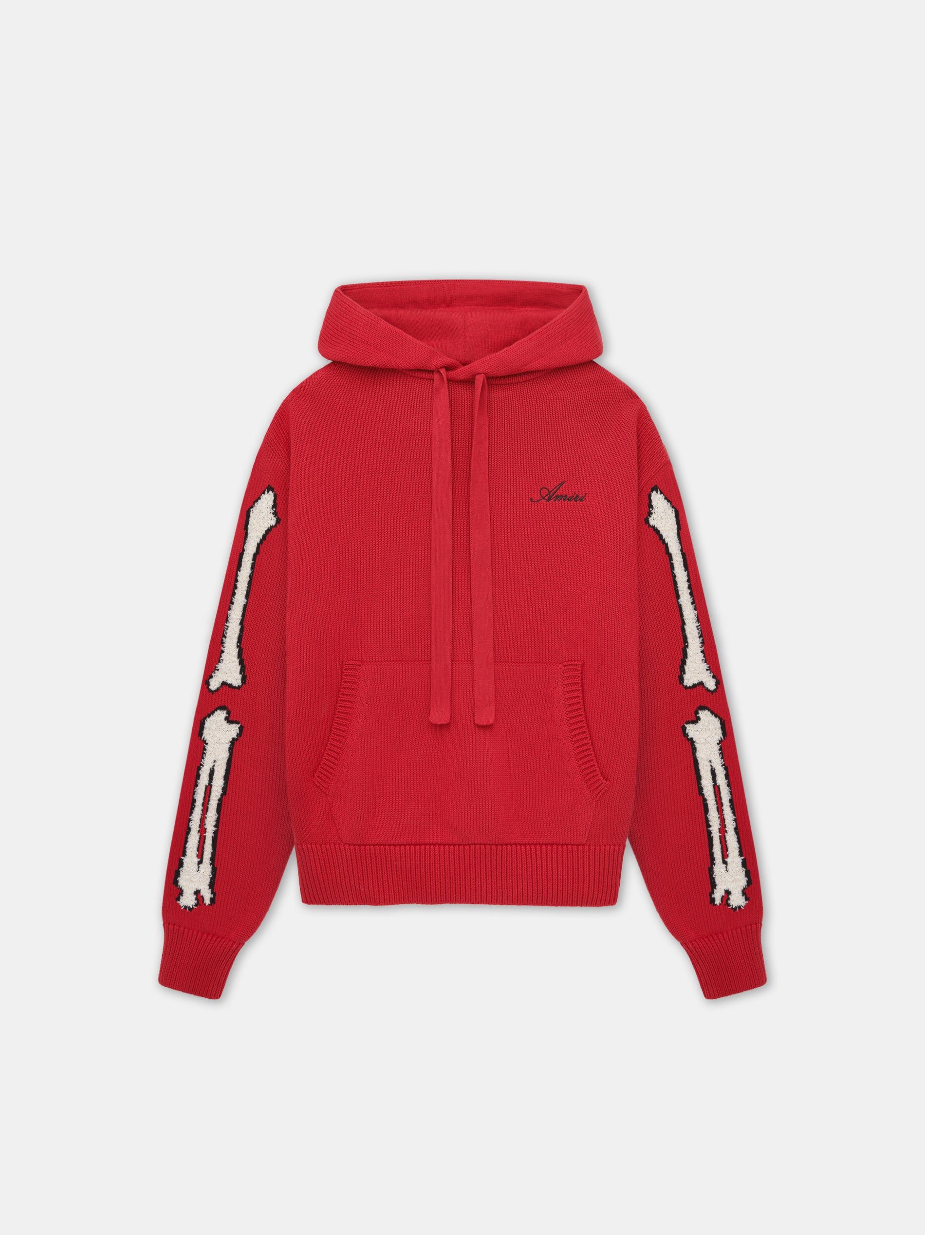 Prendas De Punto Amiri Bones Hoodie Hombre Rojos | UZQAXY-432