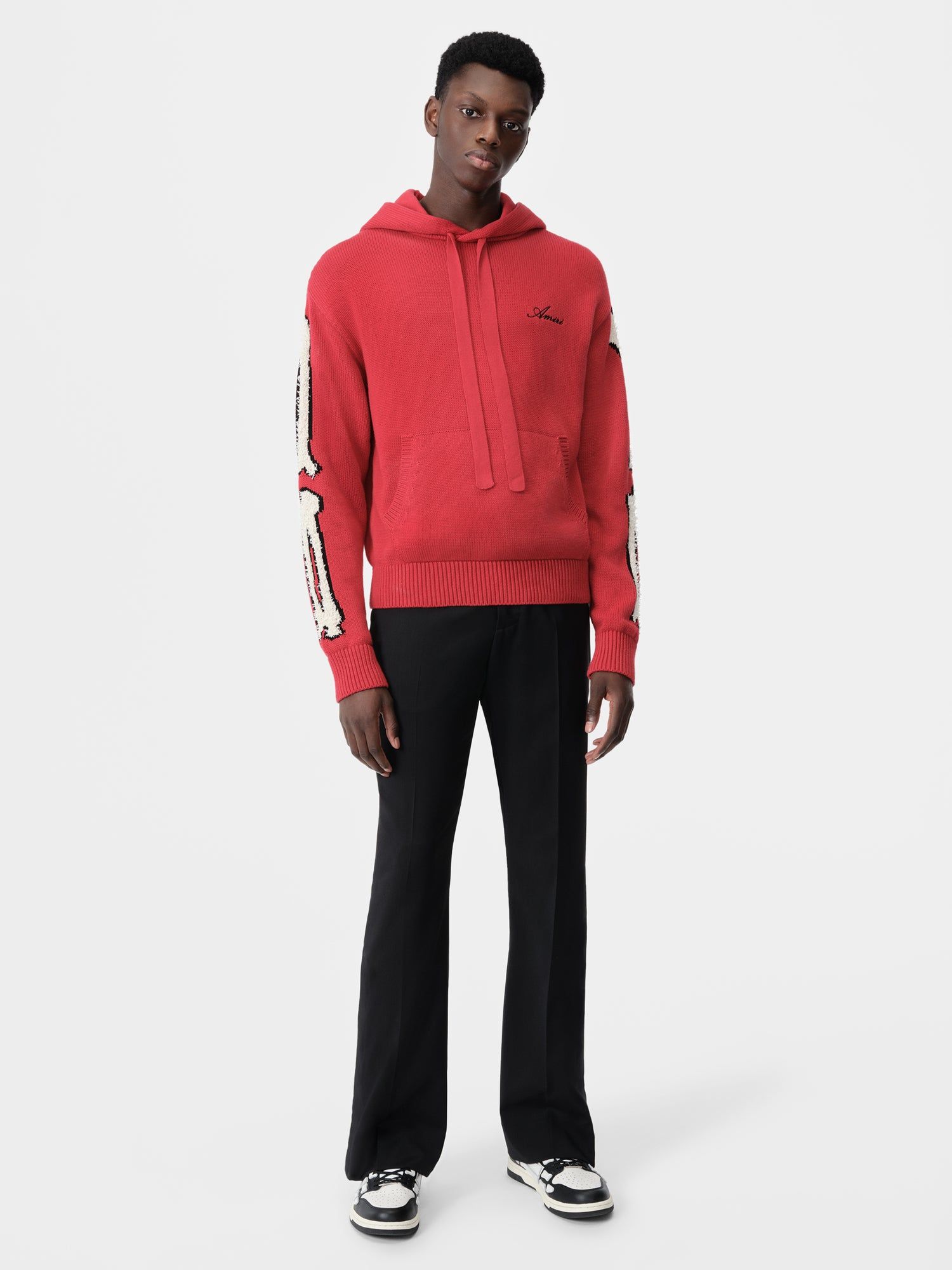 Prendas De Punto Amiri Bones Hoodie Hombre Rojos | UZQAXY-432