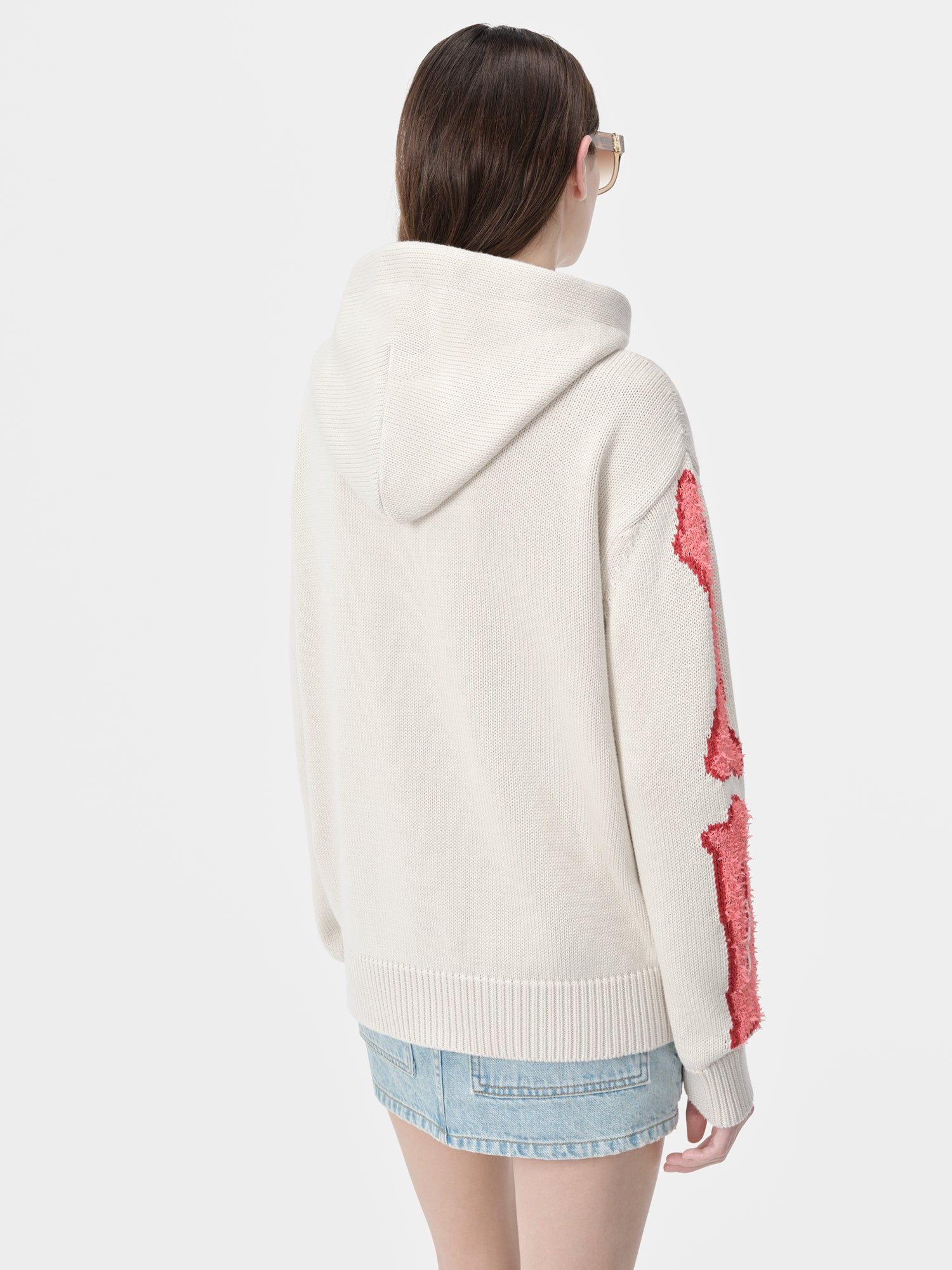 Prendas De Punto Amiri Bones Hoodie Mujer Alabaster | VAKZFX-451
