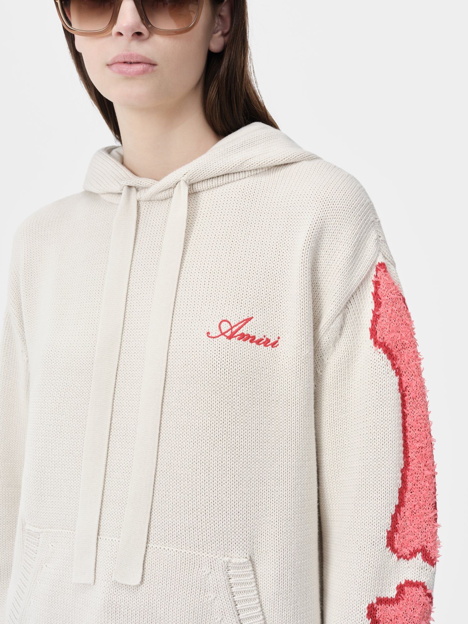 Prendas De Punto Amiri Bones Hoodie Mujer Alabaster | VAKZFX-451