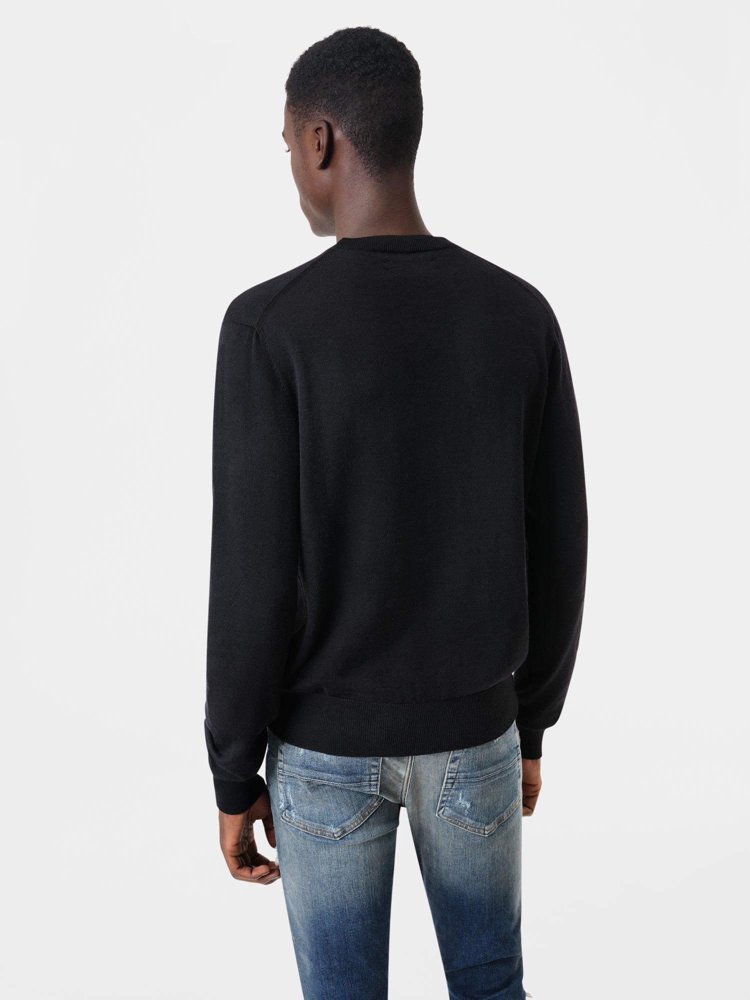 Prendas De Punto Amiri Long Sleeve Crew-black Hombre Negros | LSBUXF-938