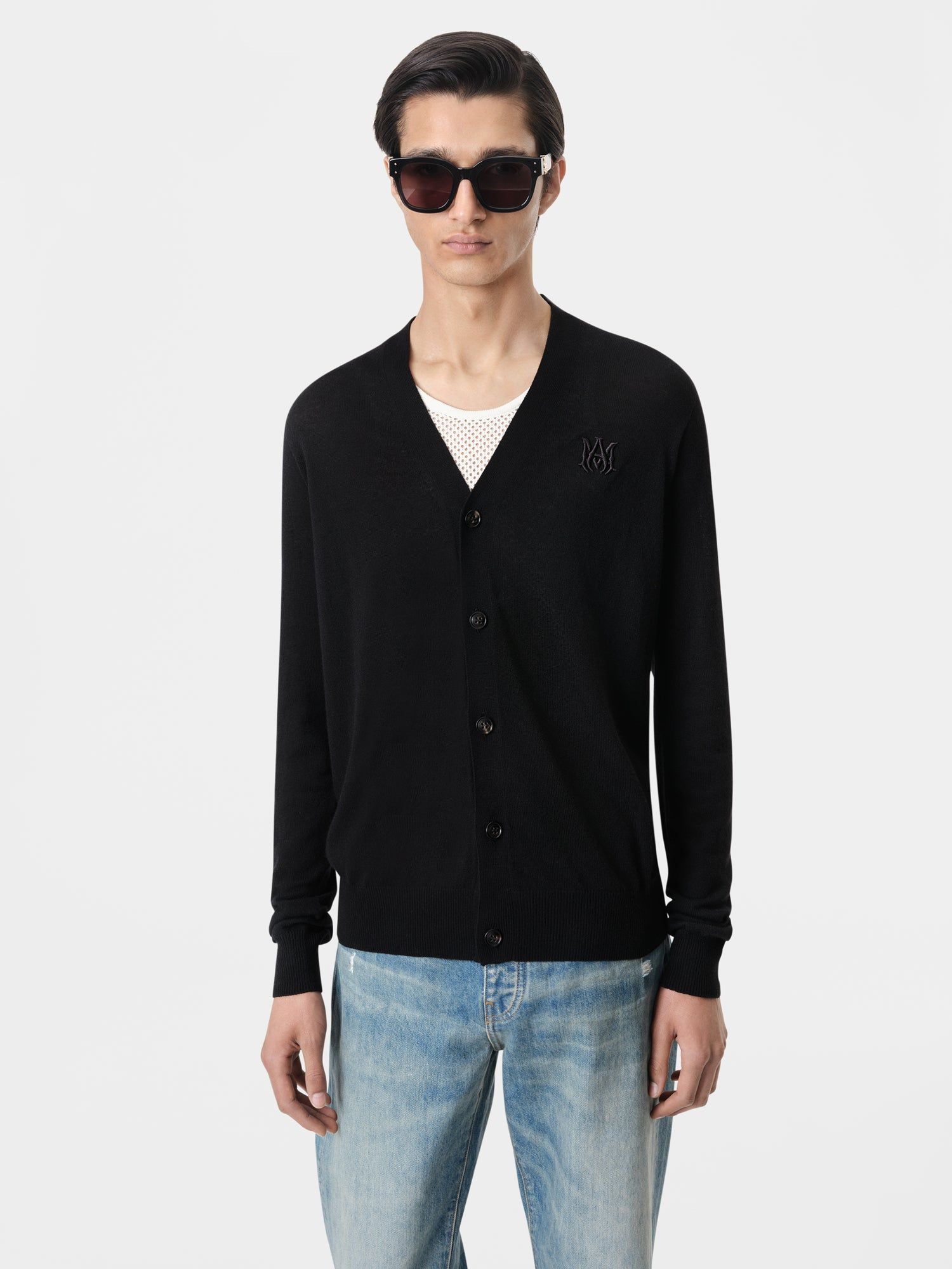 Prendas De Punto Amiri Ma Cardigan Hombre Negros | UXGESB-625