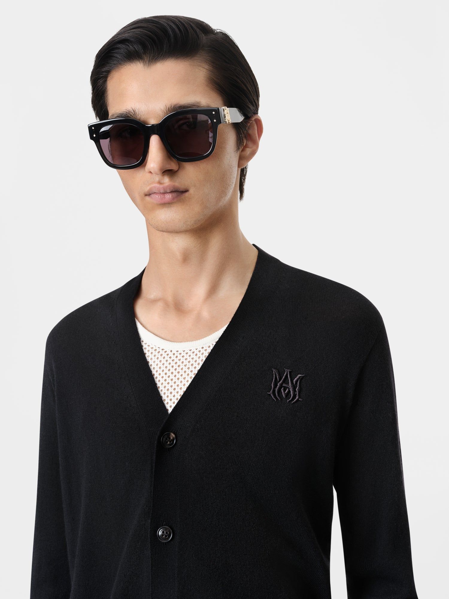Prendas De Punto Amiri Ma Cardigan Hombre Negros | UXGESB-625
