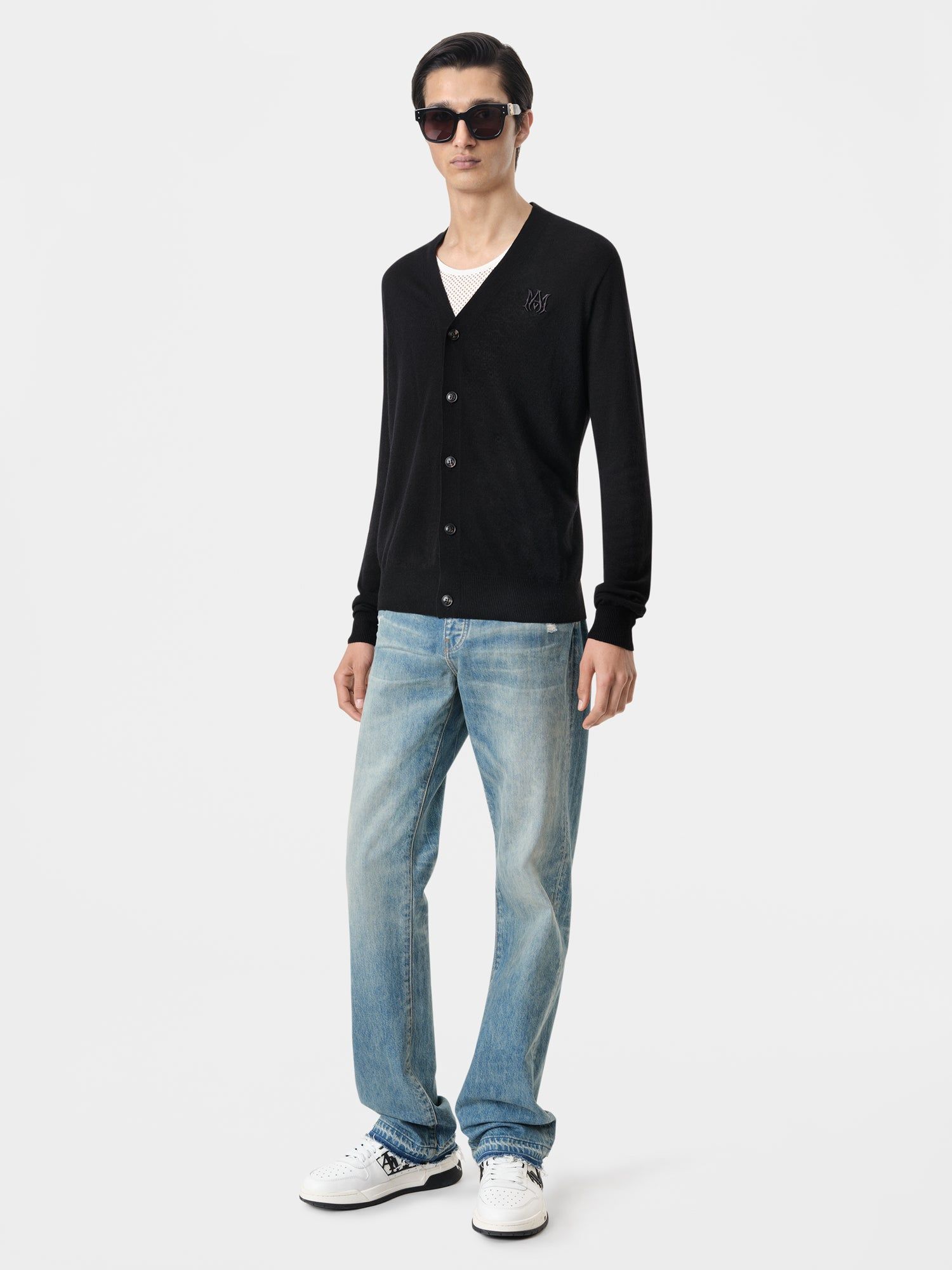 Prendas De Punto Amiri Ma Cardigan Hombre Negros | UXGESB-625