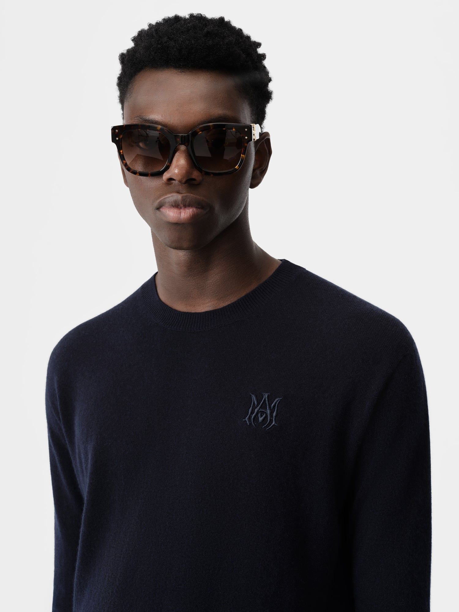 Prendas De Punto Amiri Ma Crew Hombre Azul Marino | HVXQAR-986