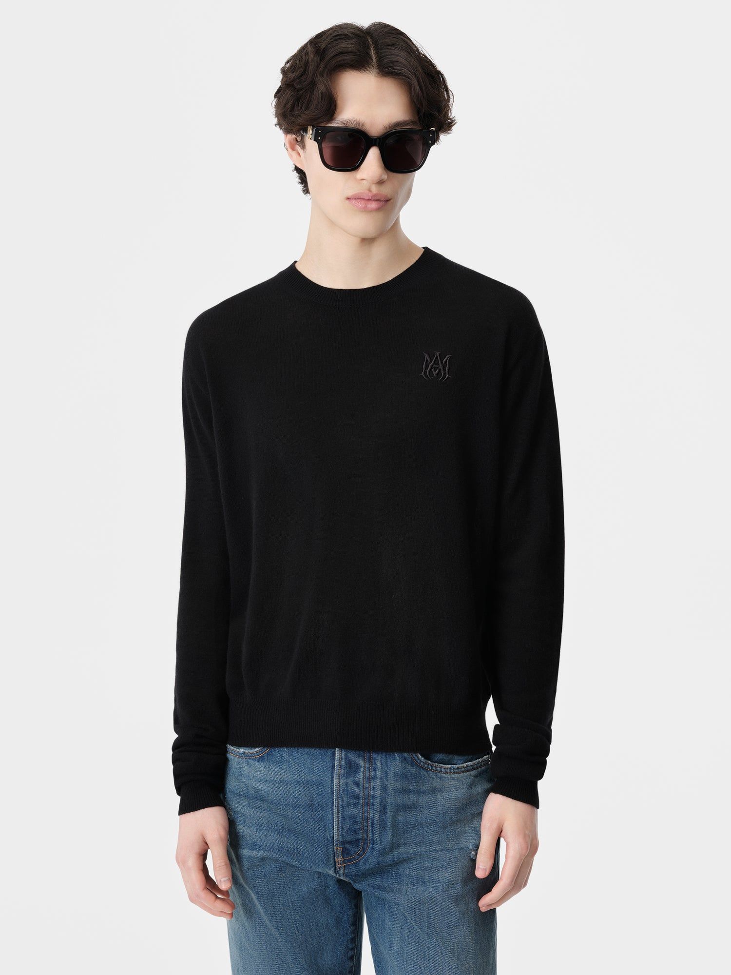 Prendas De Punto Amiri Ma Crew Hombre Negros | JOVRZC-435