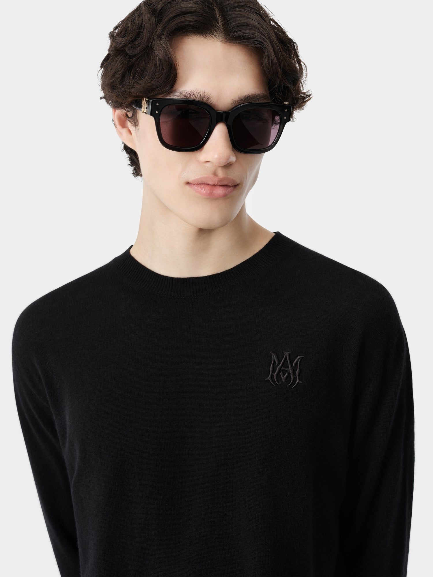 Prendas De Punto Amiri Ma Crew Hombre Negros | JOVRZC-435