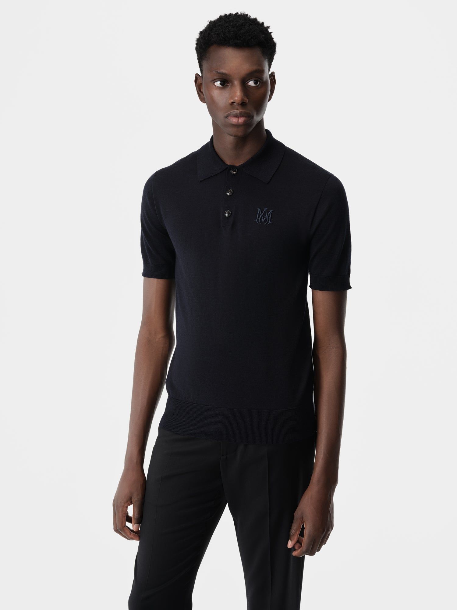 Prendas De Punto Amiri Ma Polo Hombre Azul Marino | QHYFTO-169