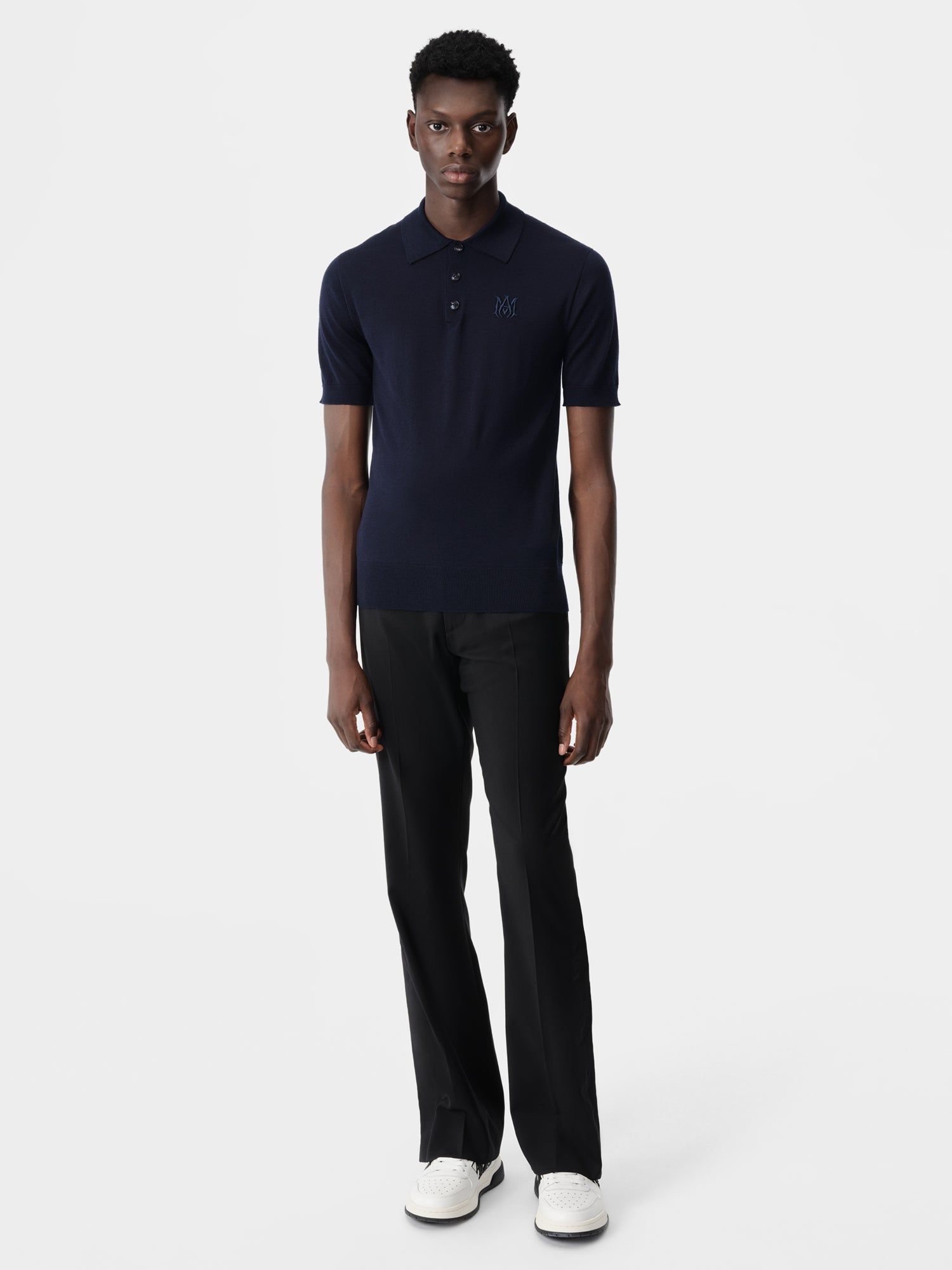 Prendas De Punto Amiri Ma Polo Hombre Azul Marino | QHYFTO-169