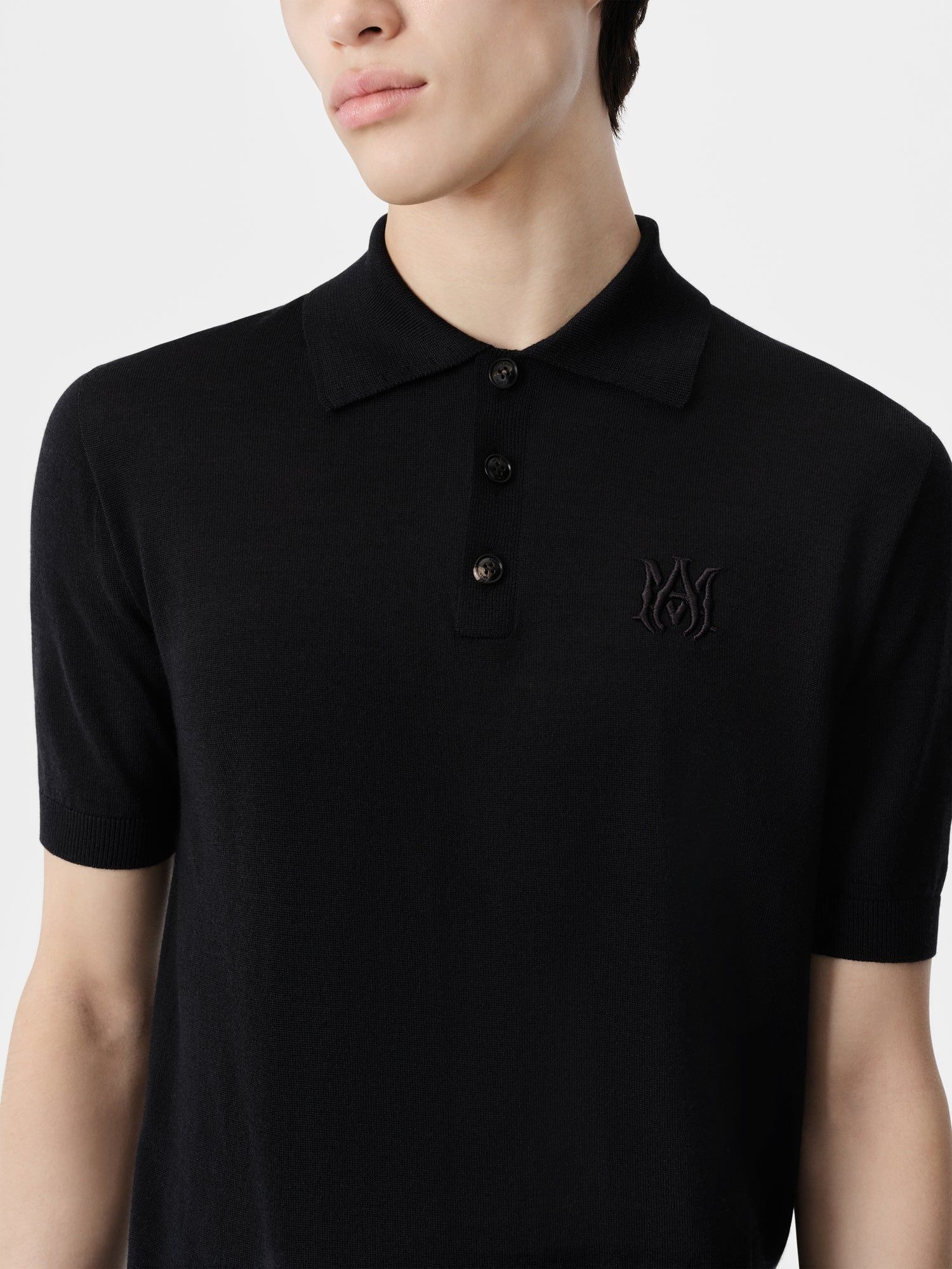 Prendas De Punto Amiri Ma Polo Hombre Negros | IXMYQG-462