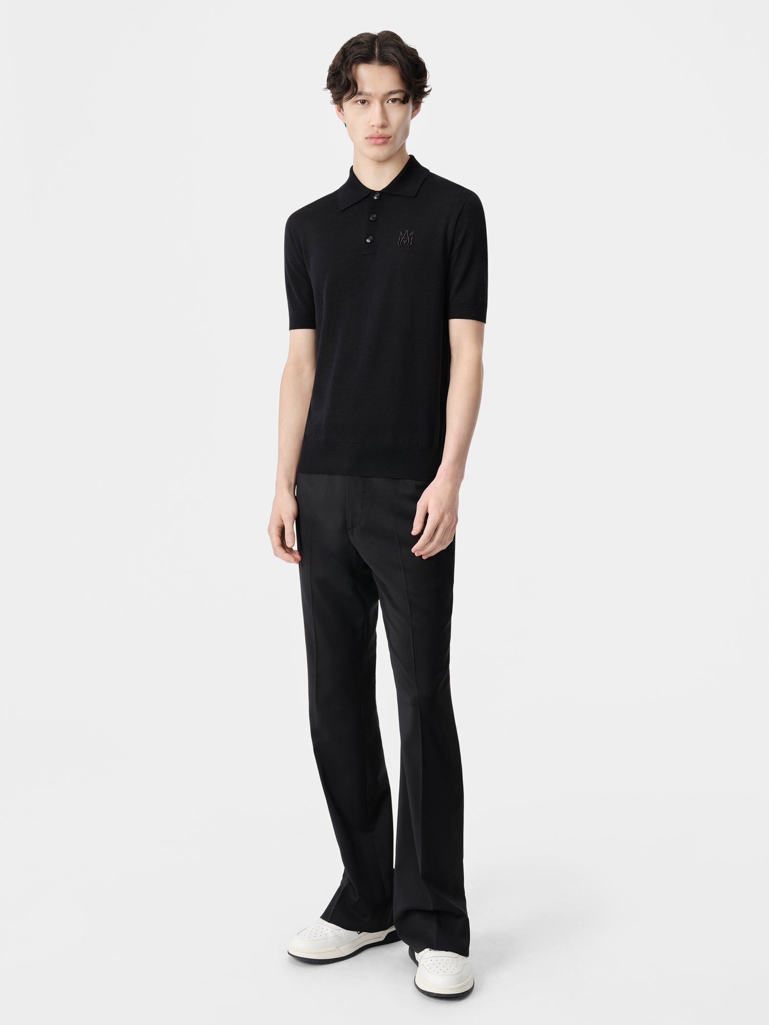 Prendas De Punto Amiri Ma Polo Hombre Negros | IXMYQG-462