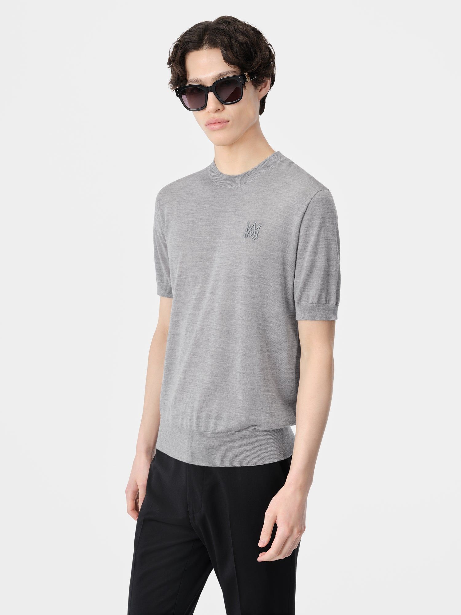 Prendas De Punto Amiri Ma Tee Hombre Grises | FIOQUC-516