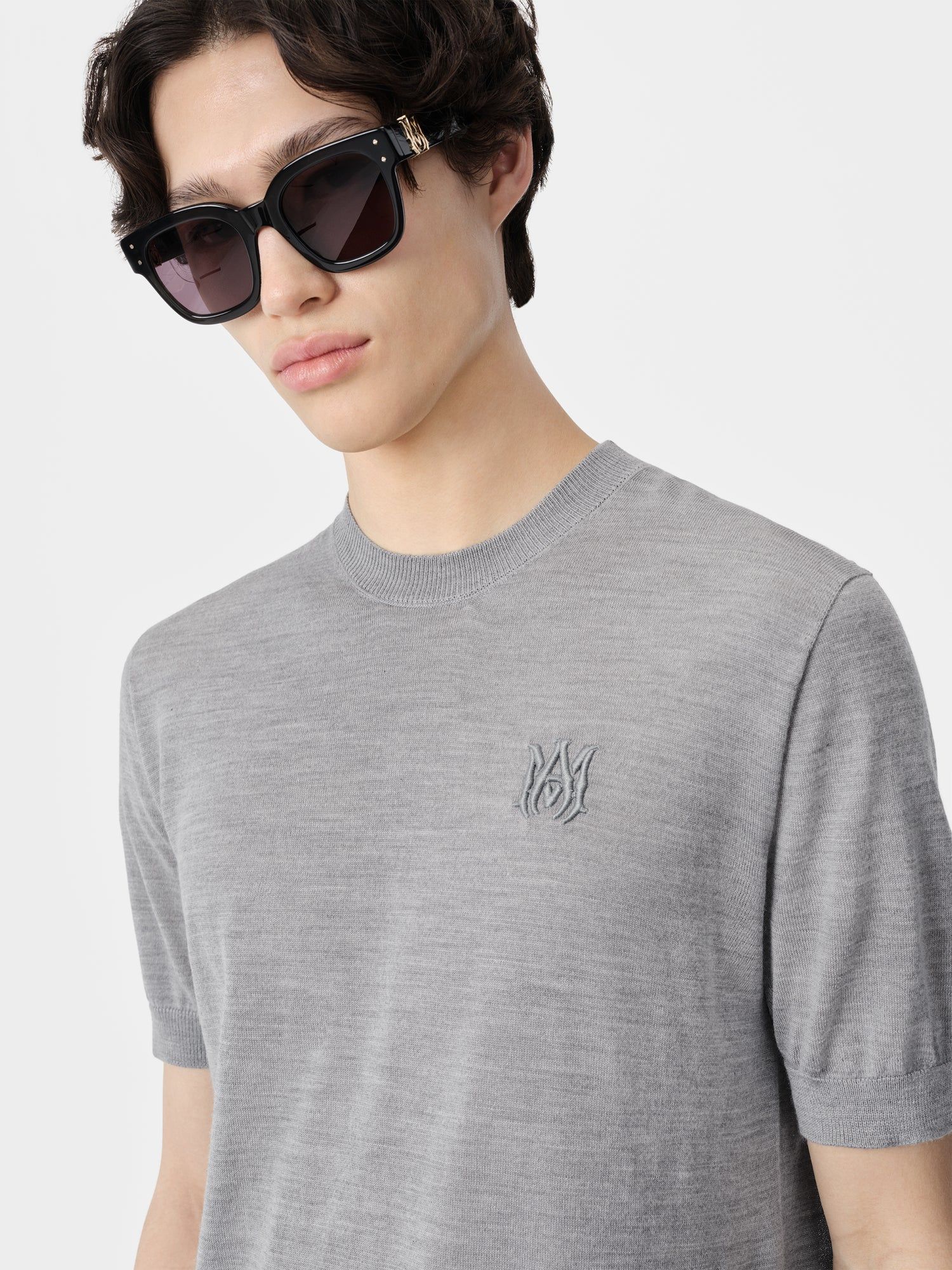 Prendas De Punto Amiri Ma Tee Hombre Grises | FIOQUC-516