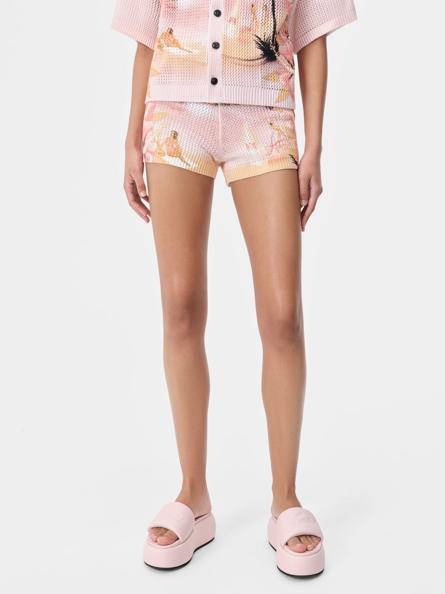 Prendas De Punto Amiri Paradise Crochet Short Mujer Rosewater | STPEWD-517