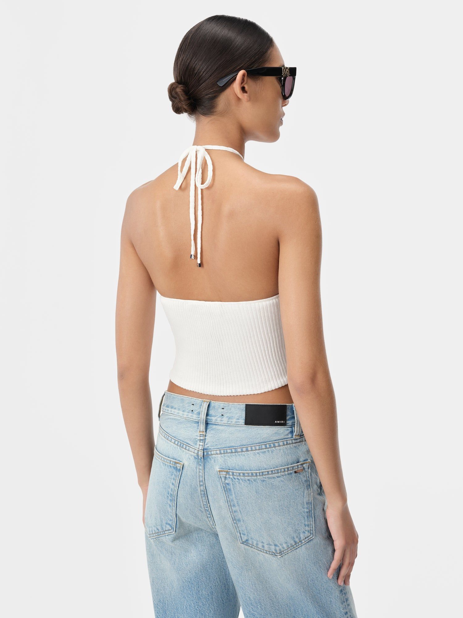 Prendas De Punto Amiri Stacked Halter Top Mujer Alabaster | YQRJHZ-023