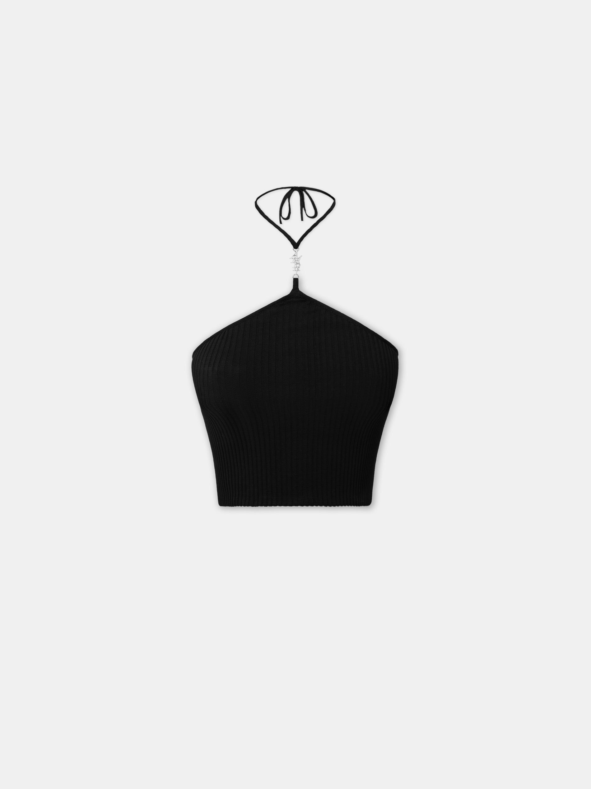 Prendas De Punto Amiri Stacked Halter Top Mujer Negros | WAYMNP-985