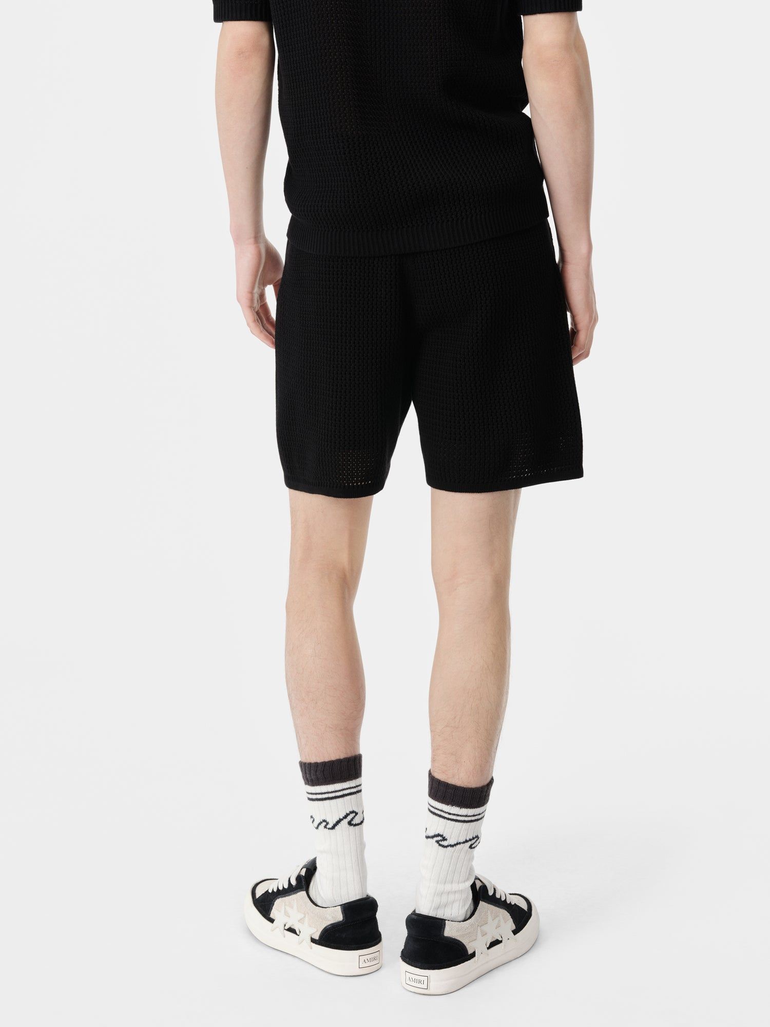 Prendas De Punto Amiri Surf Club Crotchet Short Hombre Negros | NJESIT-145