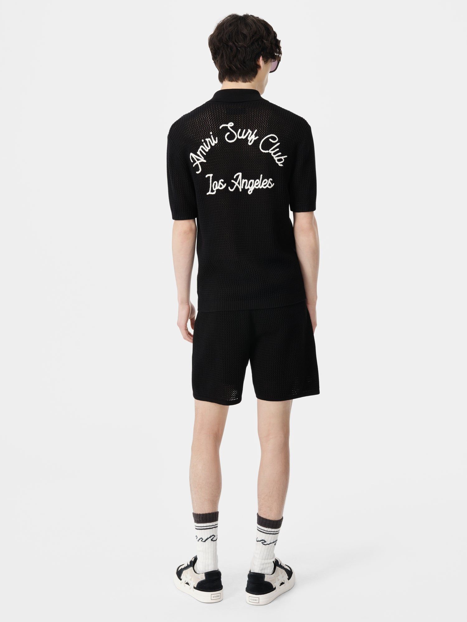 Prendas De Punto Amiri Surf Club Crotchet Short Hombre Negros | NJESIT-145