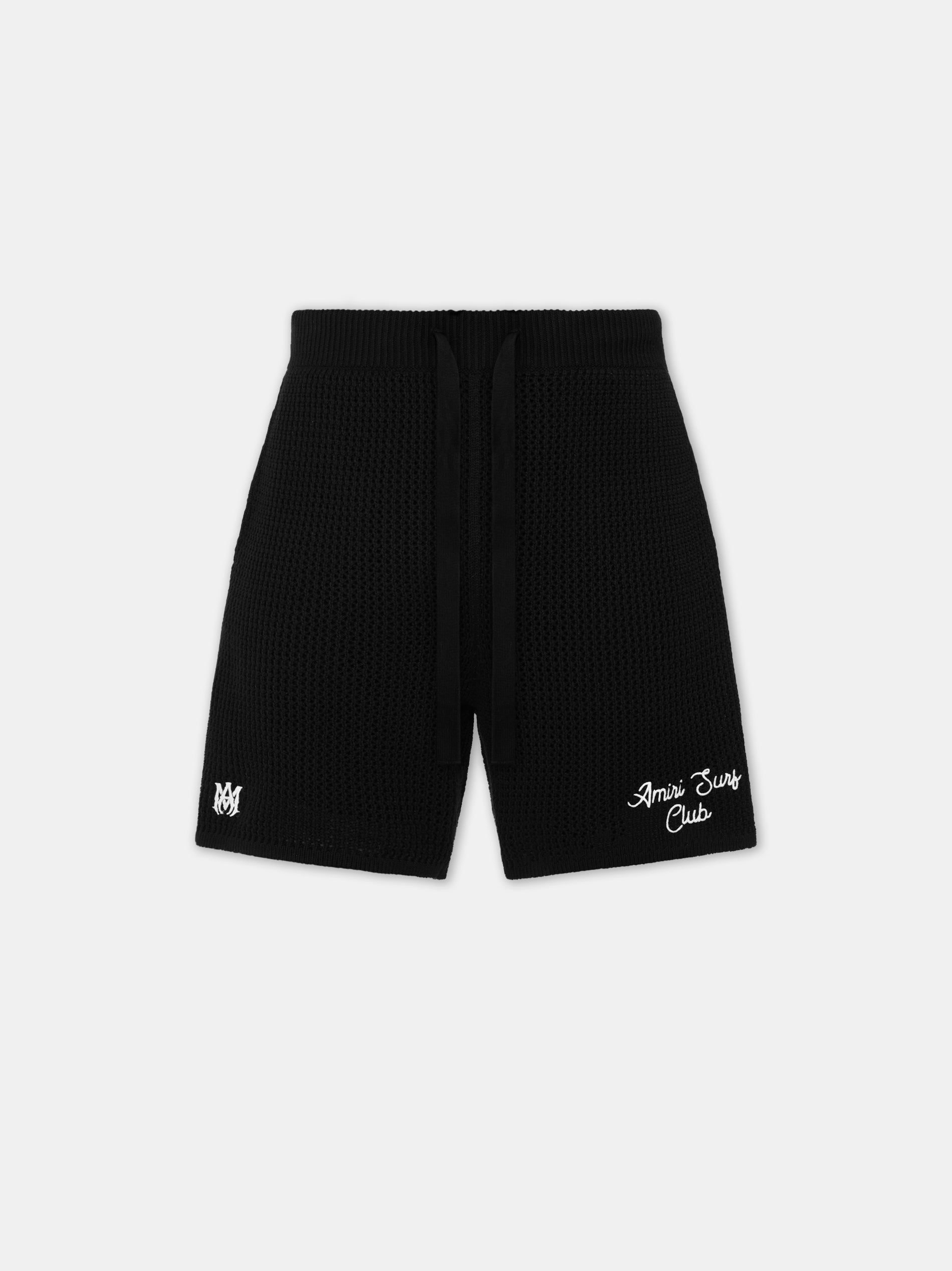 Prendas De Punto Amiri Surf Club Crotchet Short Hombre Negros | NJESIT-145