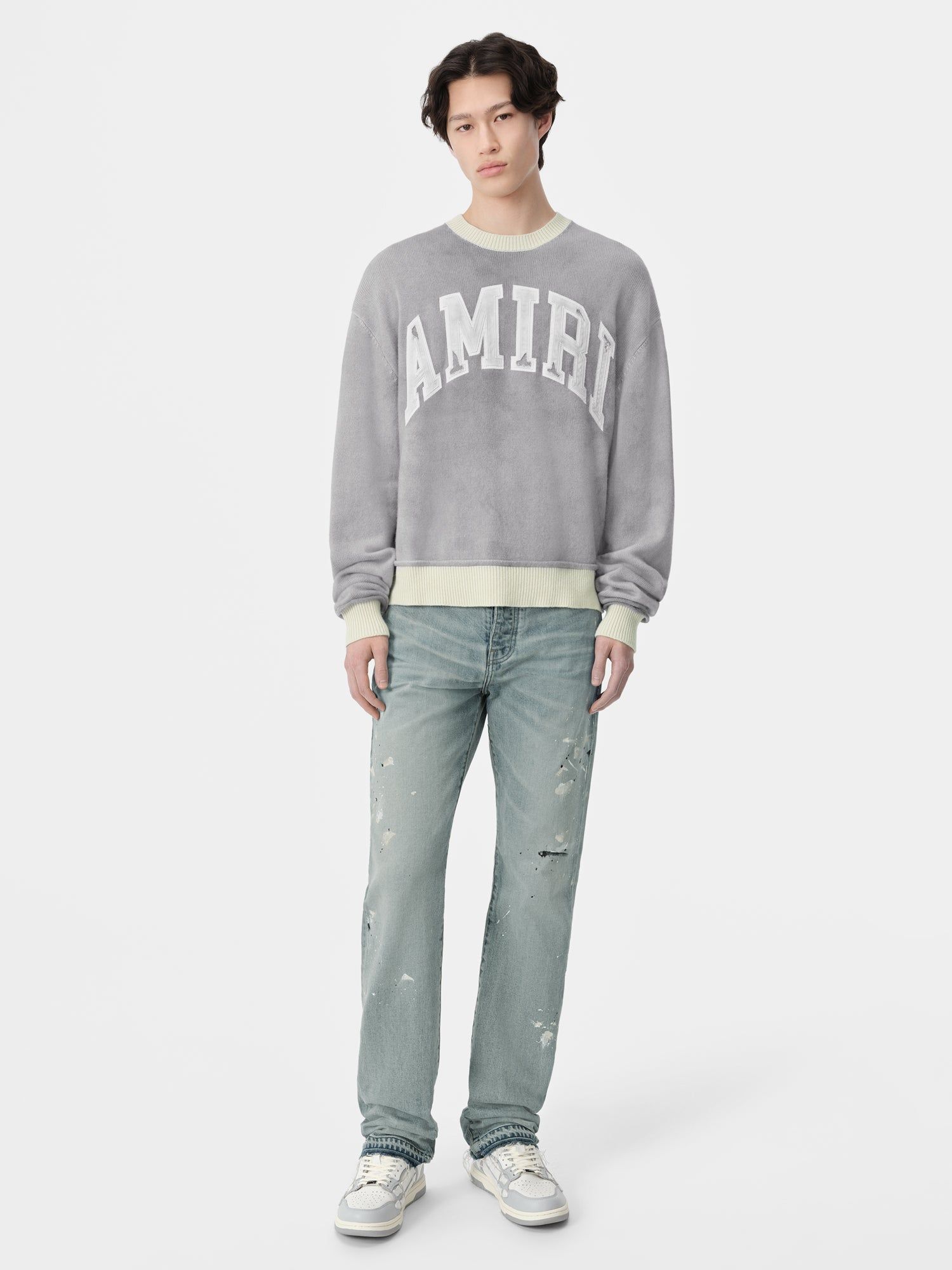 Prendas De Punto Amiri Vintage Cashmere Crew Hombre Grises | JAUOGX-637