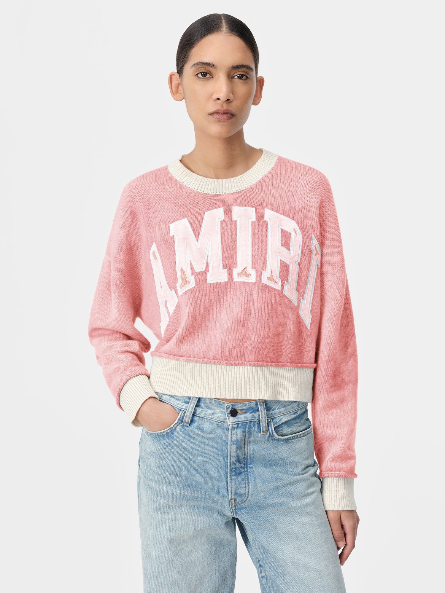 Prendas De Punto Amiri Vintage Cashmere Crew Mujer Rosas | ESWIRP-427