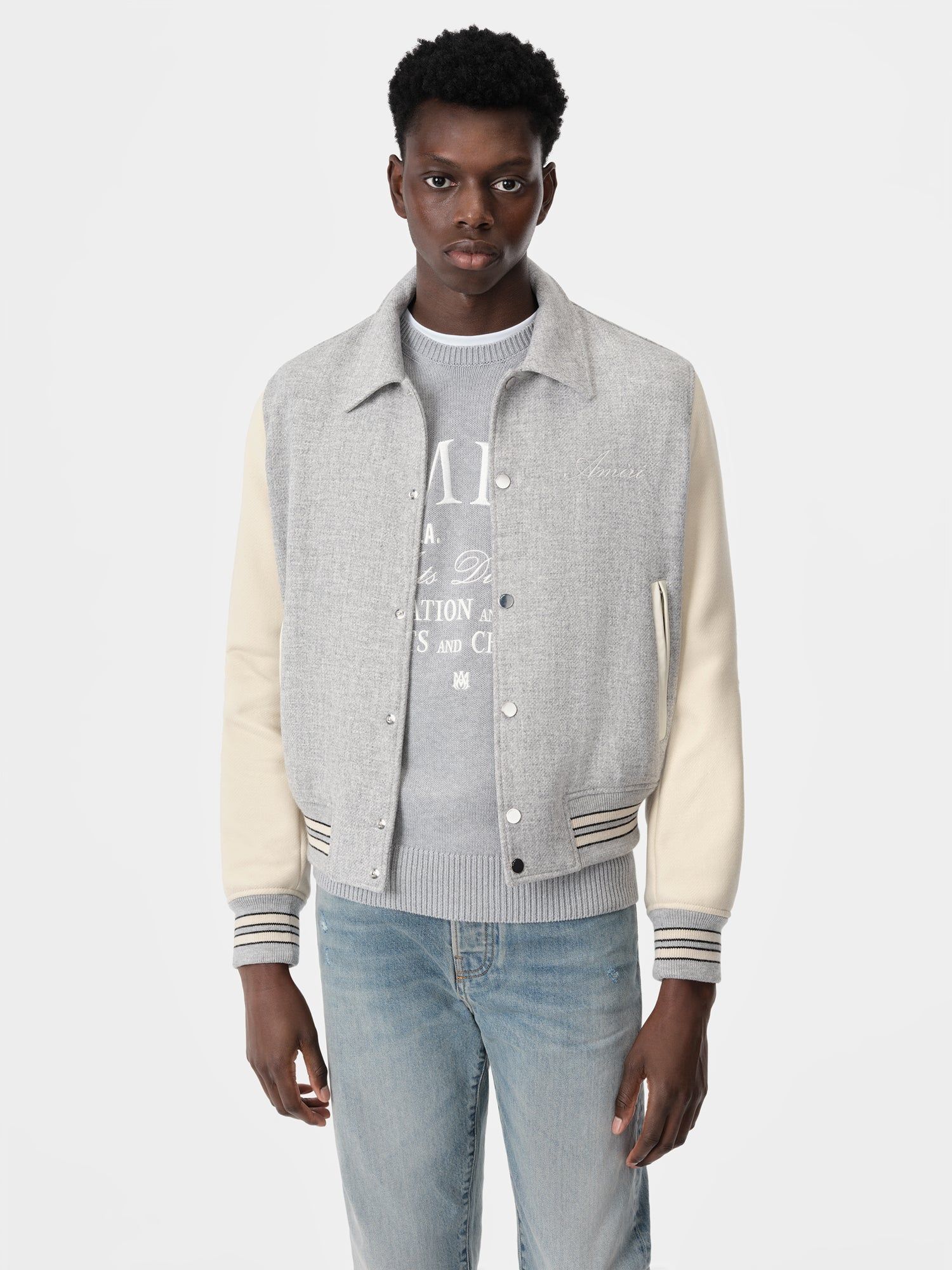 Ropa De Abrigo Amiri Bones Jacket Hombre Grises | GNVEUK-942